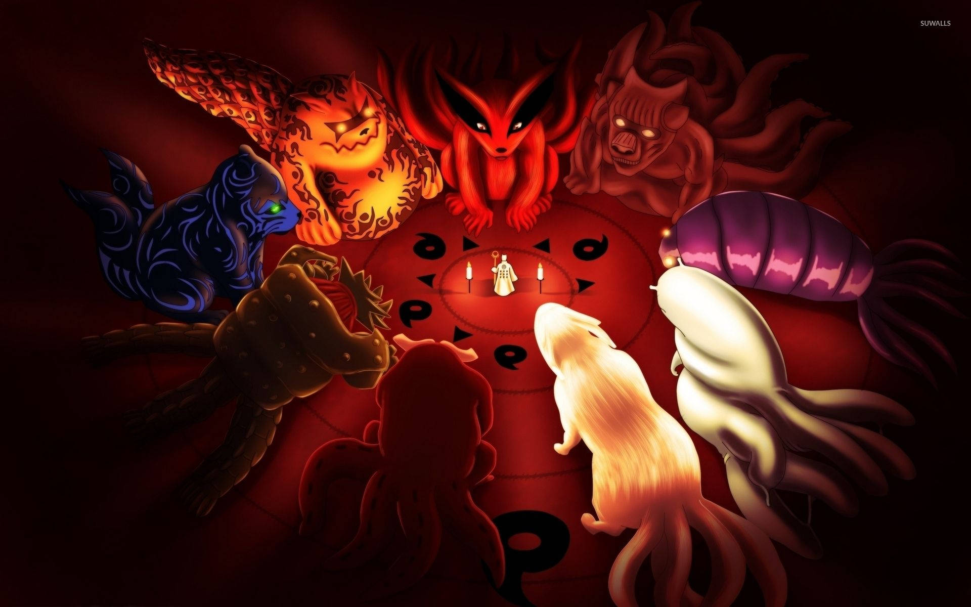 Naruto Shippuden visdomstudse, Kikaichu, ninken og snegl i et møde. — Naruto Wallpapers