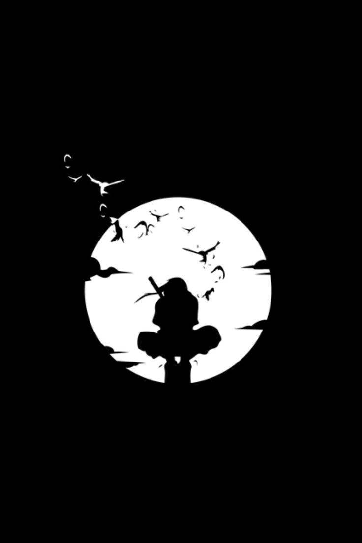 Naruto Sort Itachi Uchiha Bag Månen Wallpapers