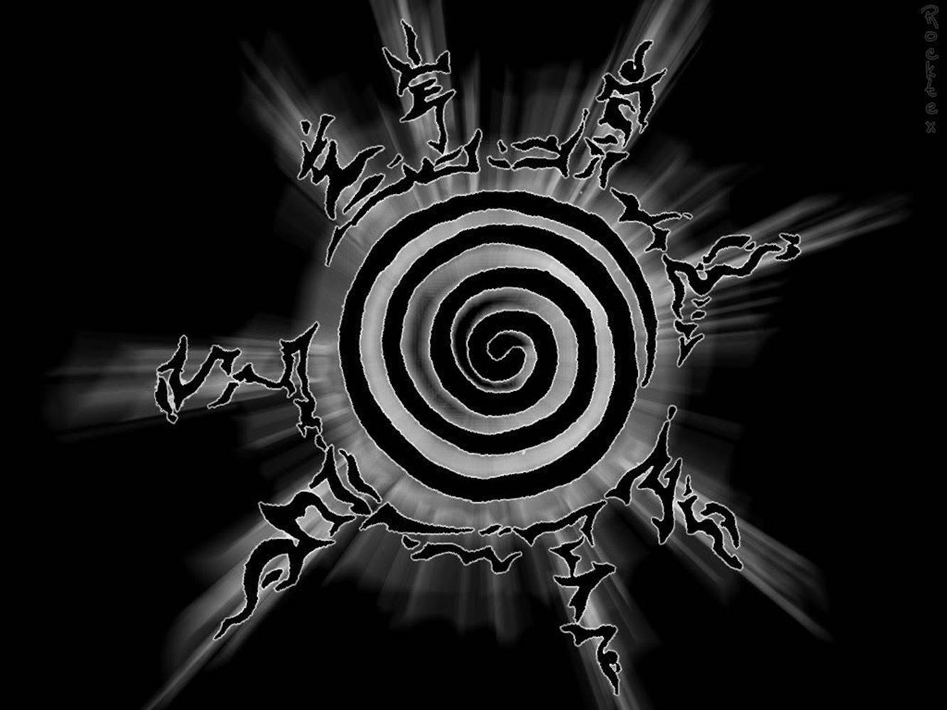Naruto Sort Kyūbi Forsegling Logo Wallpapers