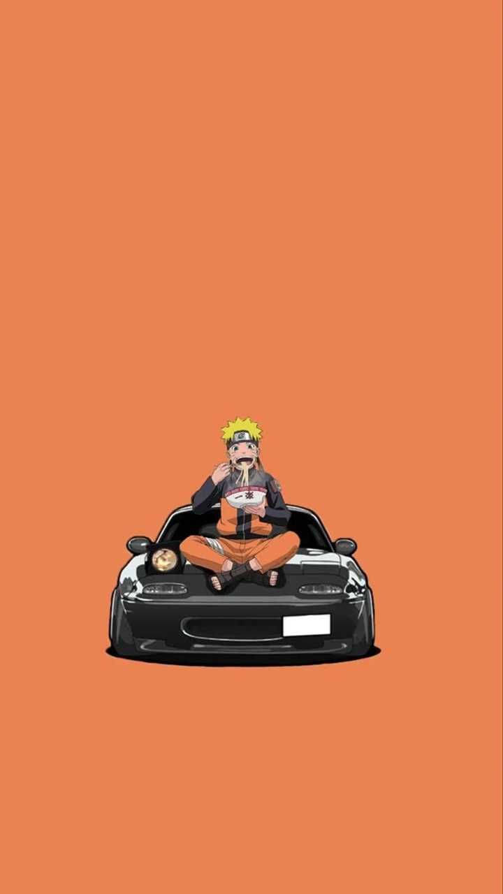 Naruto spiser på en bil anime Wallpapers