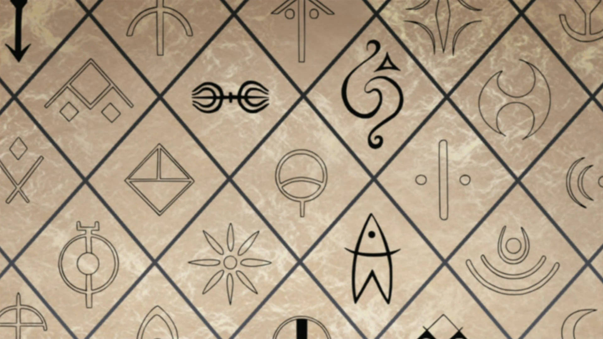 Naruto-symbol i oldtidskunst Wallpapers