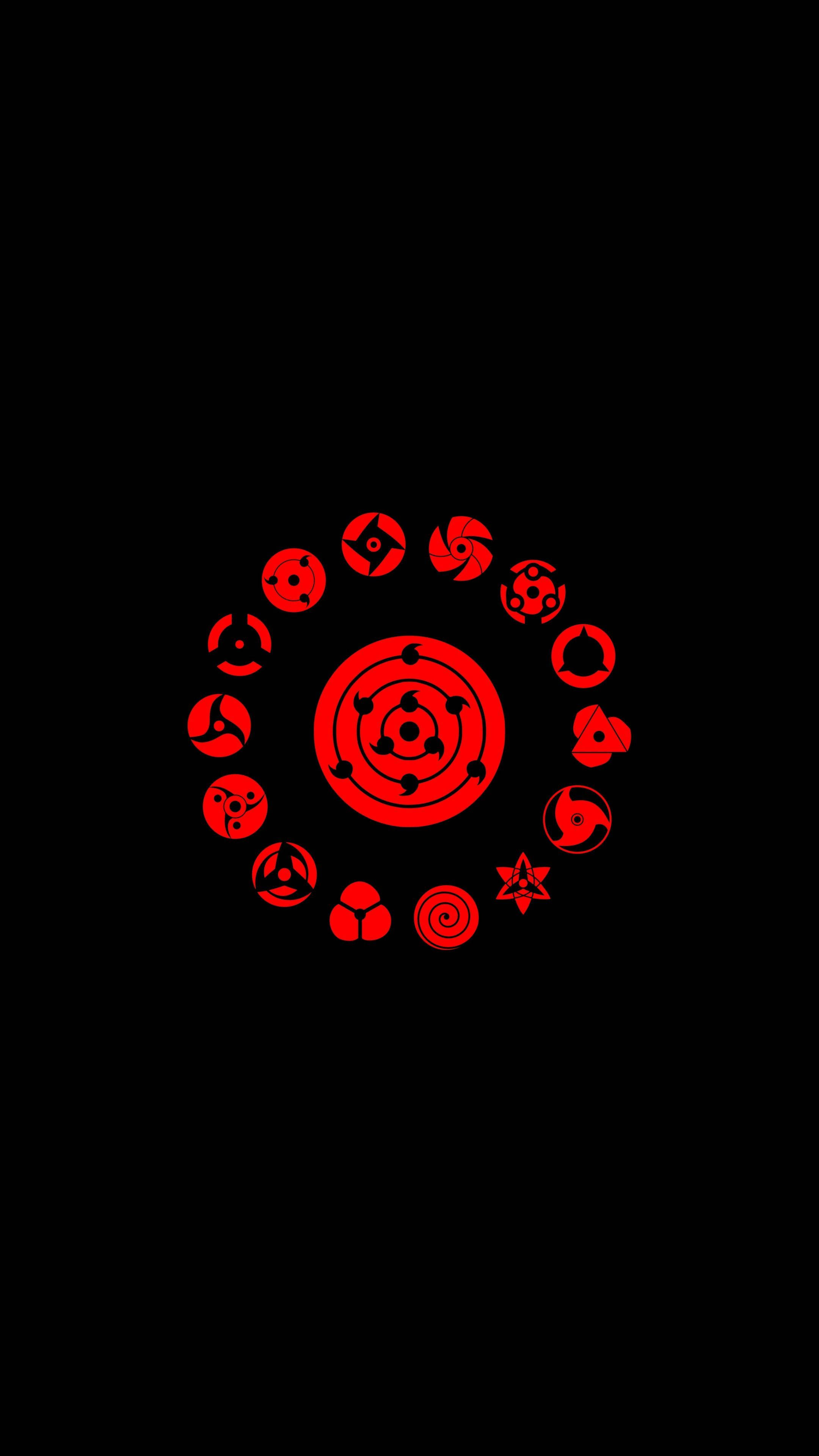 Naruto Symbol Sort Rød Wallpapers
