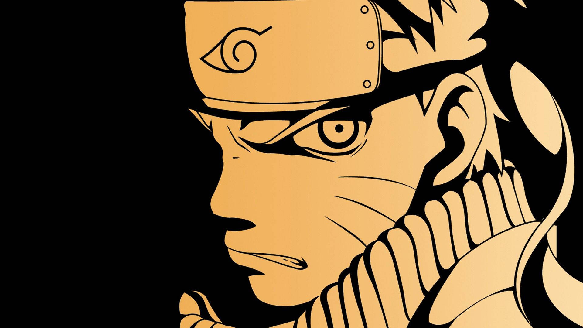 Naruto-tegning i vintage orange kunstværk baggrund. — Naruto Wallpapers
