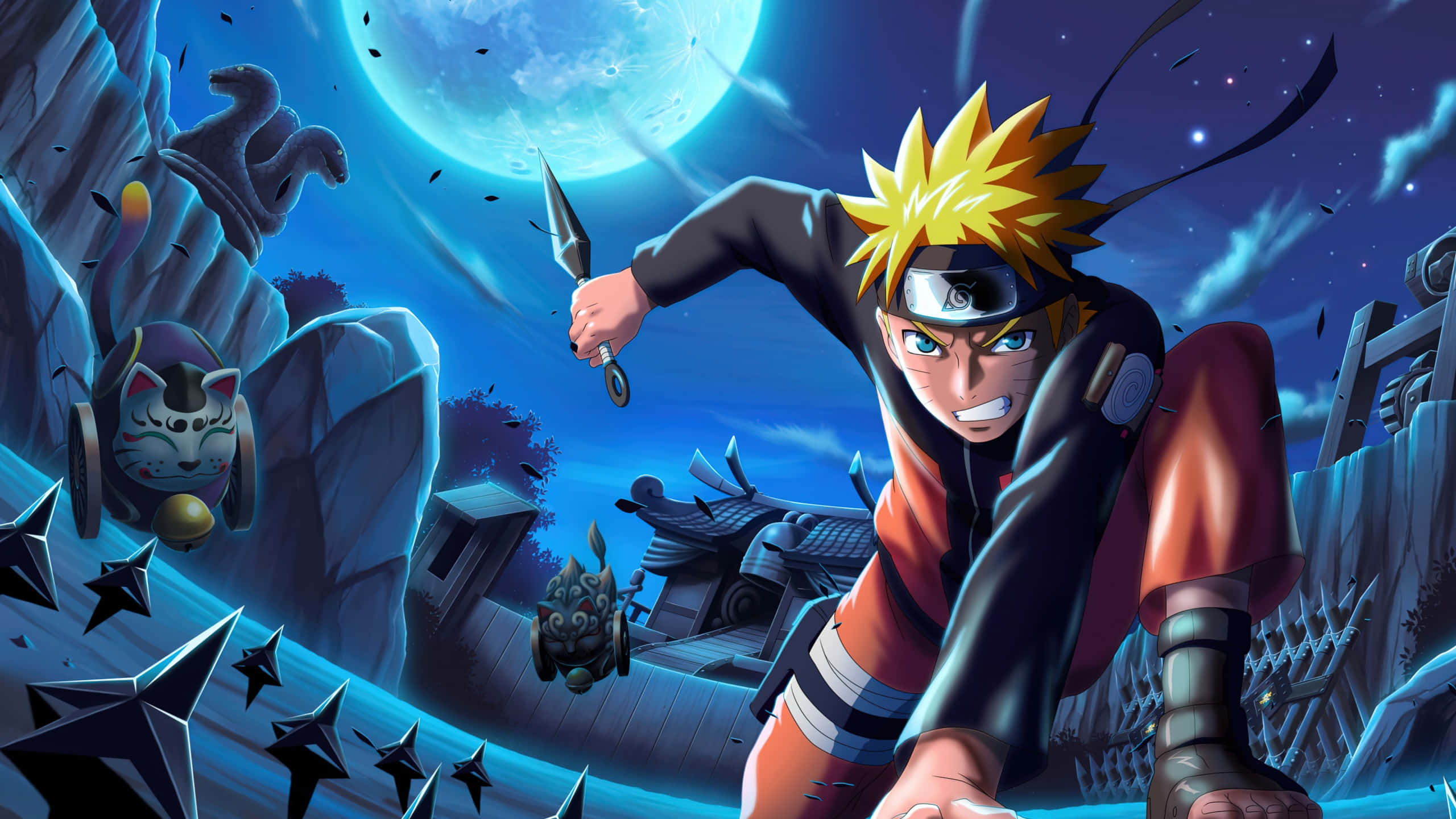 Naruto Uzumaki kæmper om natten i 4K Wallpapers
