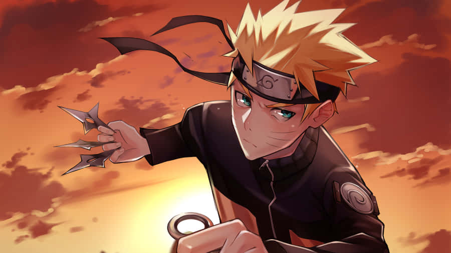 Naruto Uzumaki udløst i farverig 4K-baggrund. Wallpapers