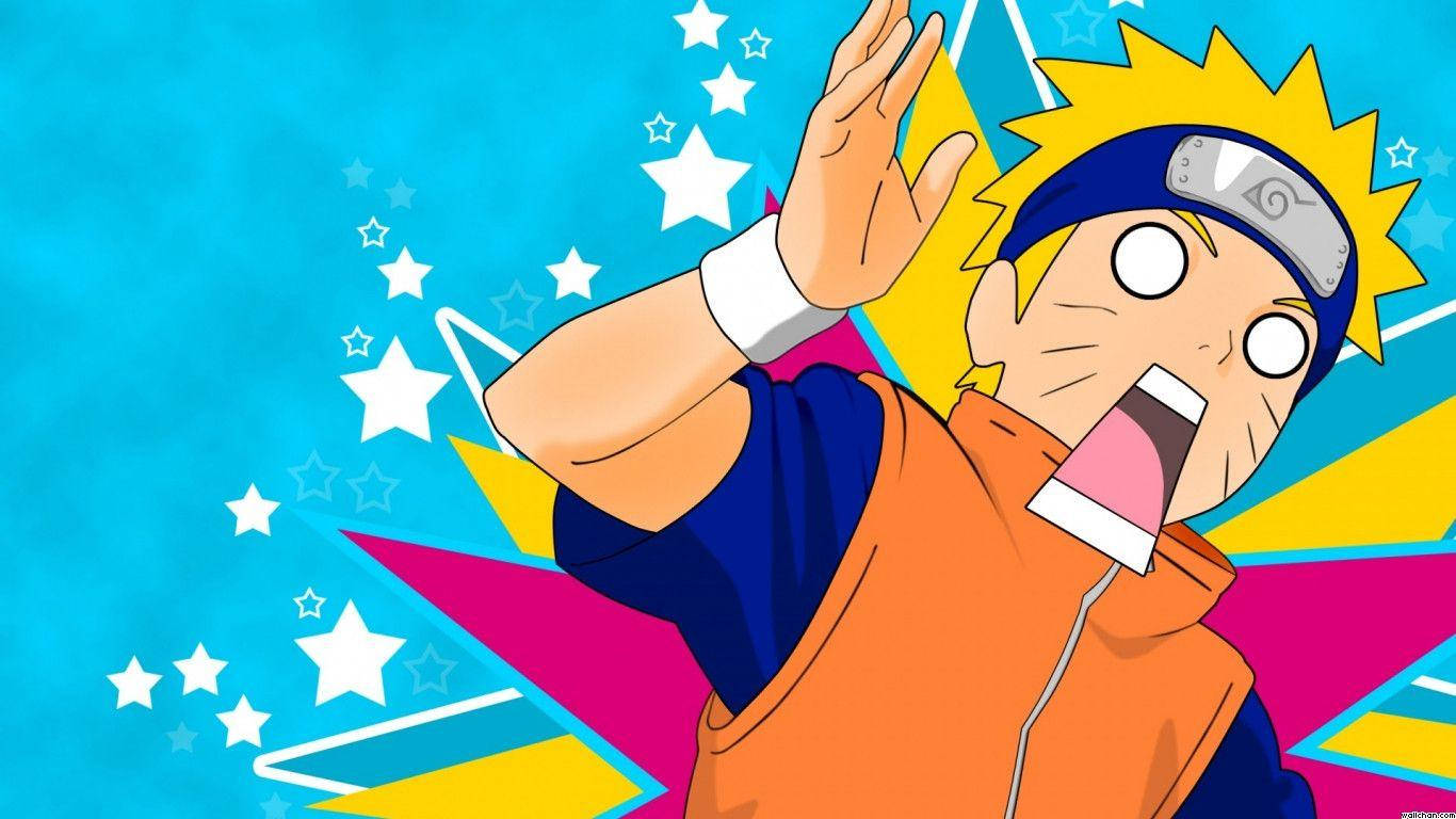 Sjovt ansigt af Naruto Uzumaki i sin ninjauniform fra Bladbyen. — Naruto Wallpapers