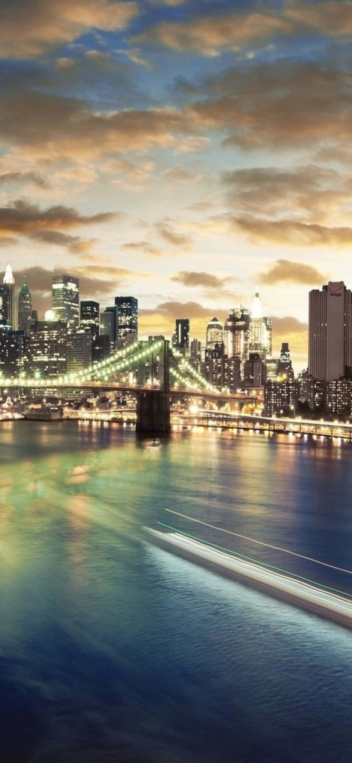 Nathimmel i NYC set gennem linsen på en iPhone Xs Wallpapers