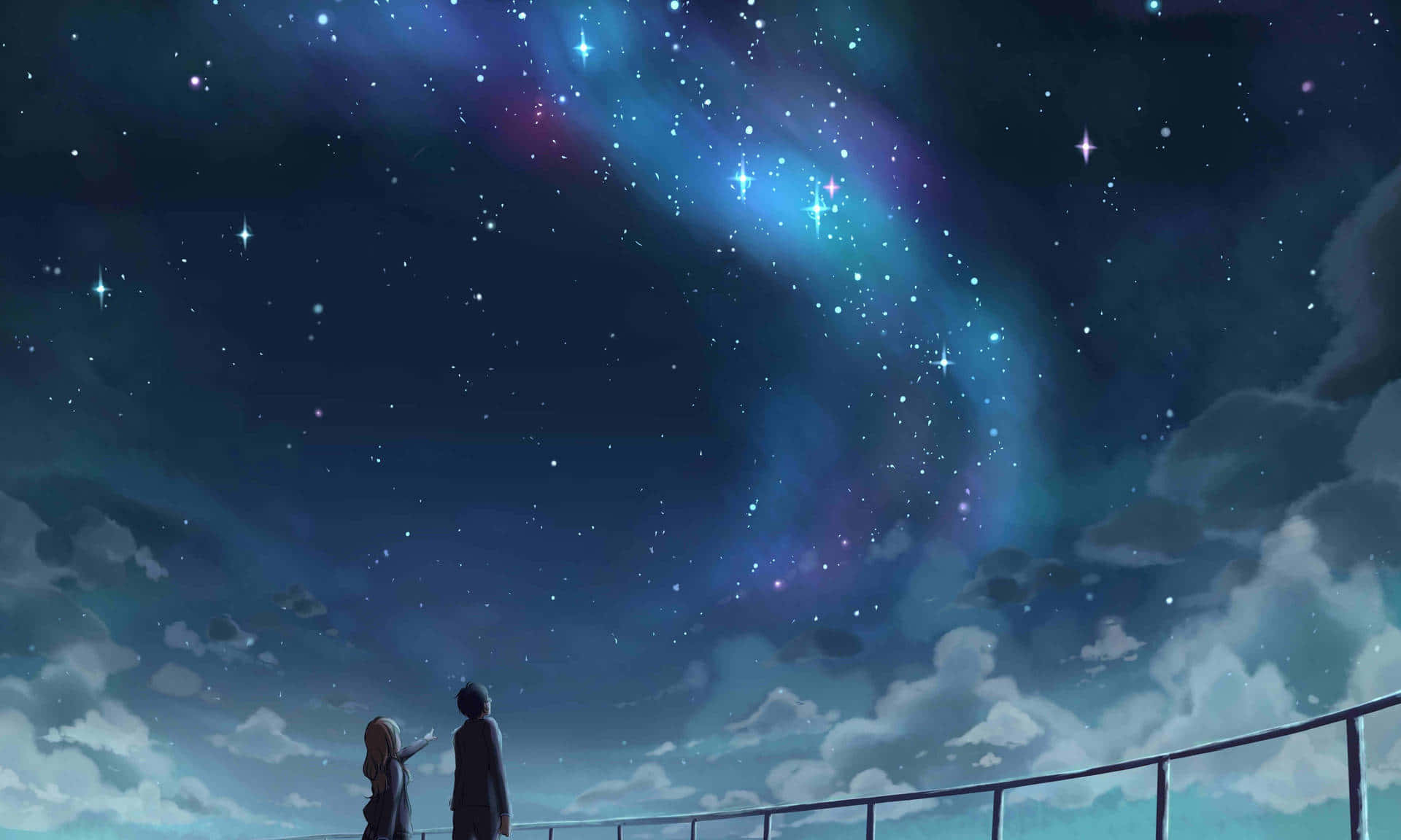 Natscene fra animeen Your Lie in April Wallpapers