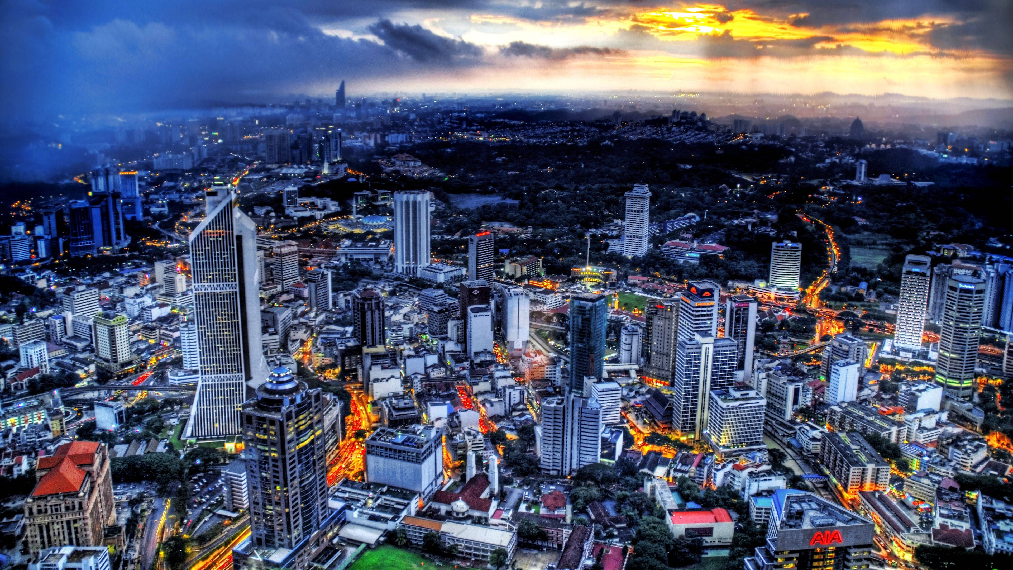 Natudsigt over Kuala Lumpur-skyline Wallpapers