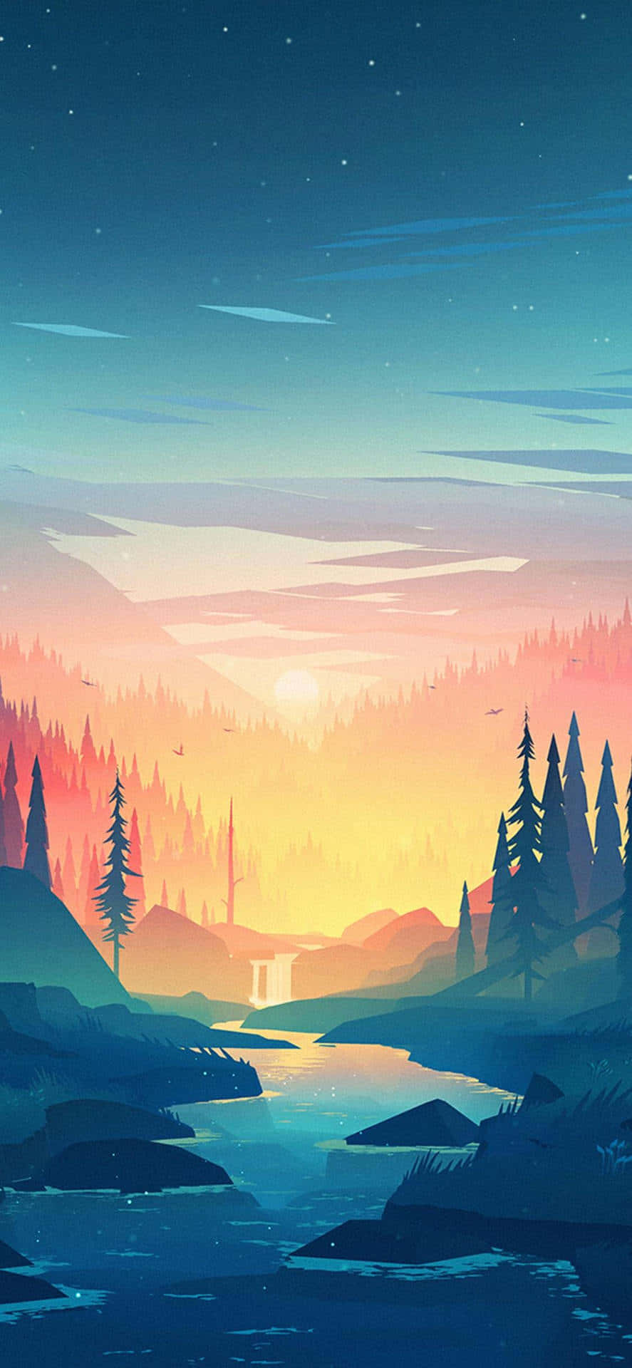 Natur solnedgang Apple iPhone X Wallpapers