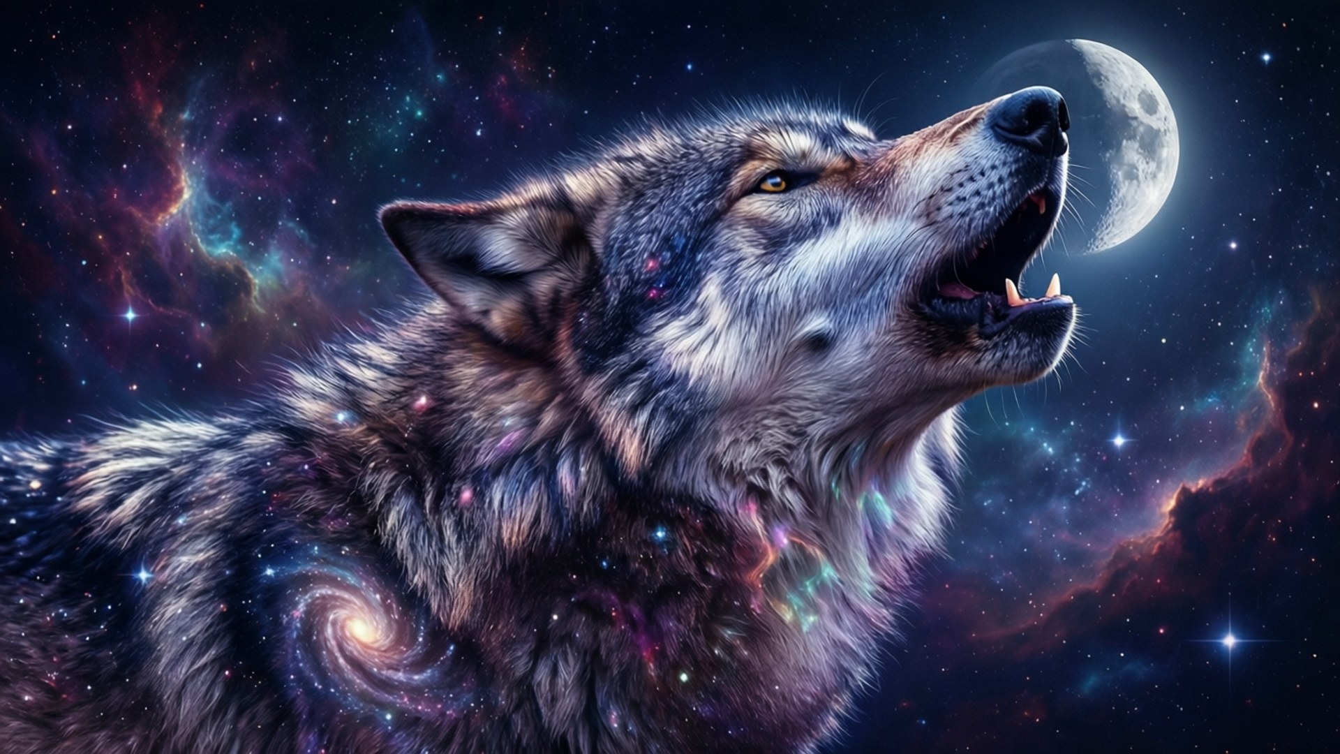 Nebula-hyl mod månen Wallpapers
