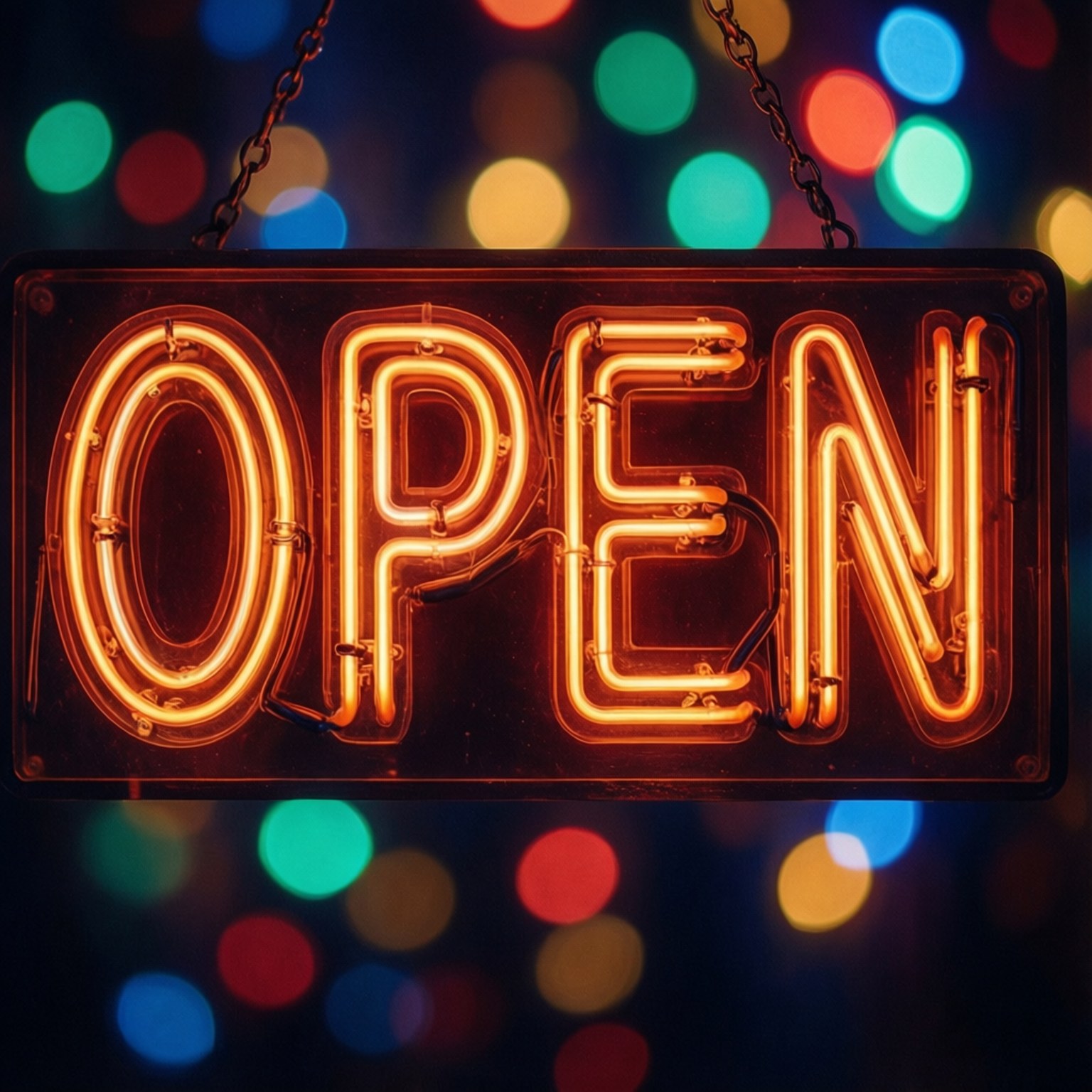 Neon Åbent Skilt Wallpapers