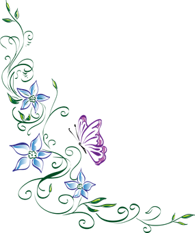Neon blomster sommerfugledesign Wallpapers