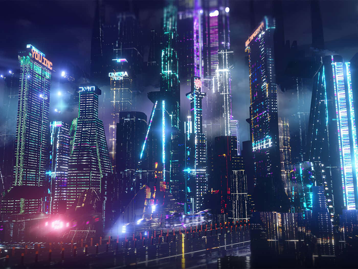 Neon City baggrund Wallpapers