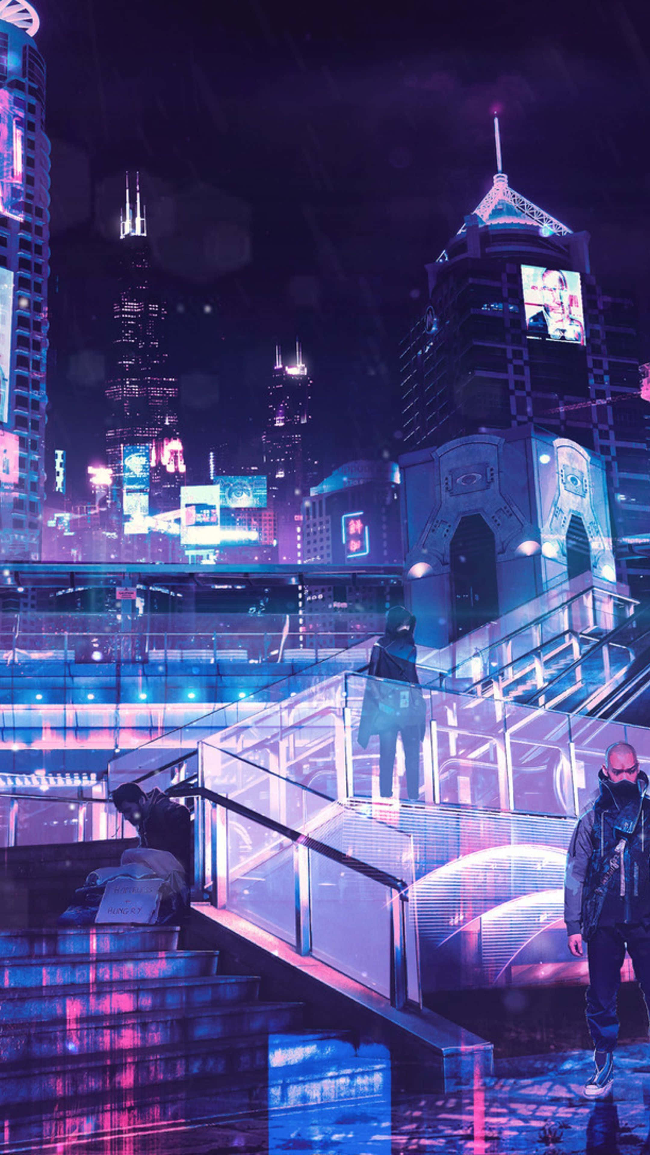 Neon City baggrund Wallpapers
