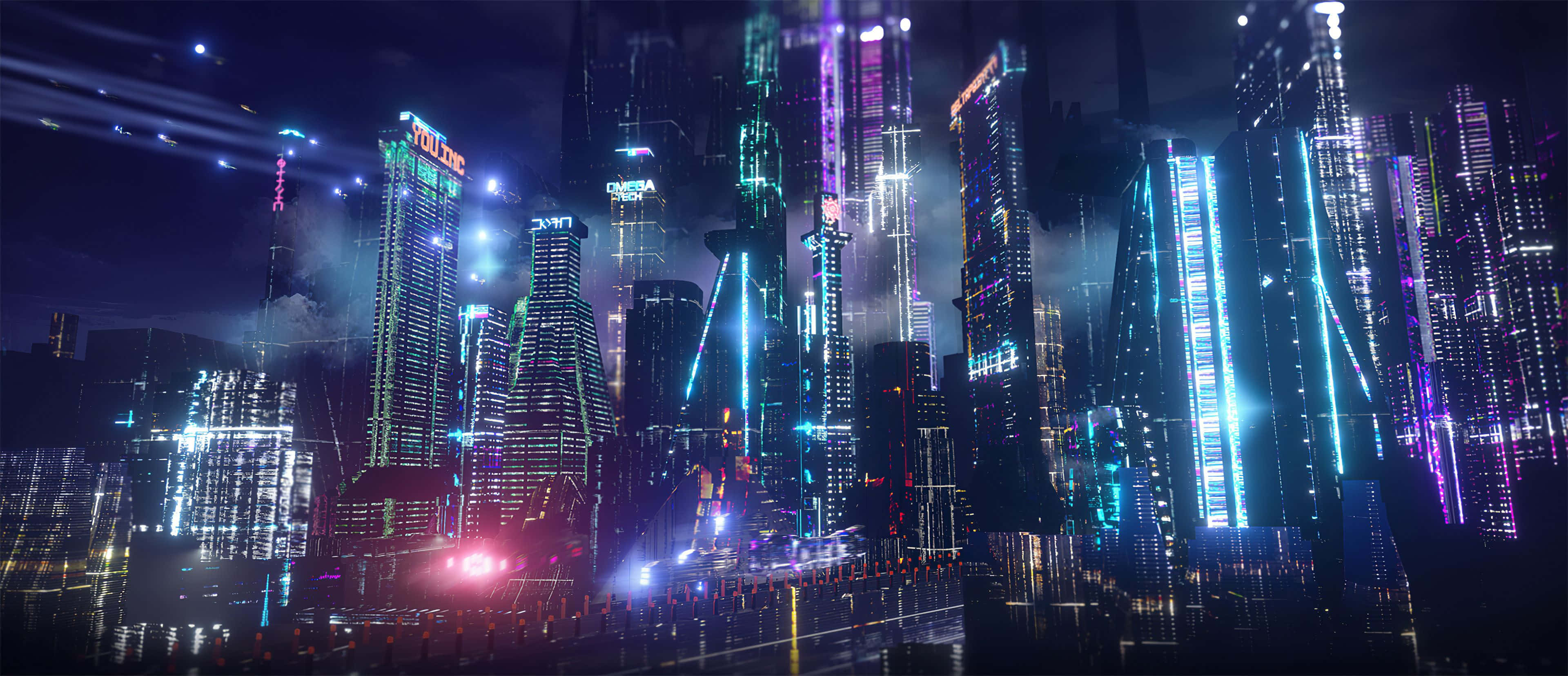 Neon City baggrund Wallpapers