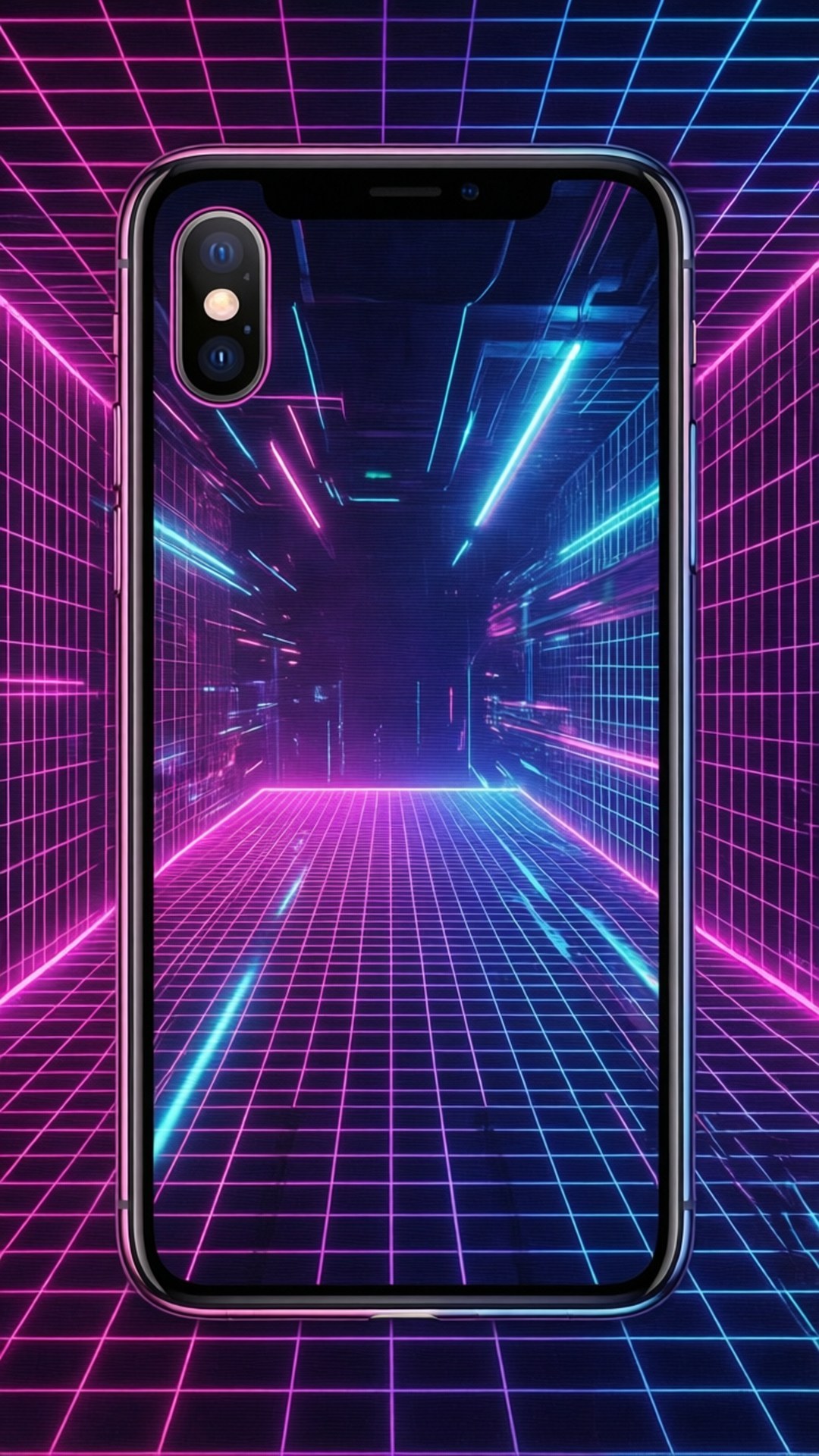 Neon-gitter iPhone X Wallpapers