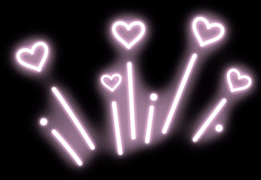 Neon hjerte lyseffekter Wallpapers