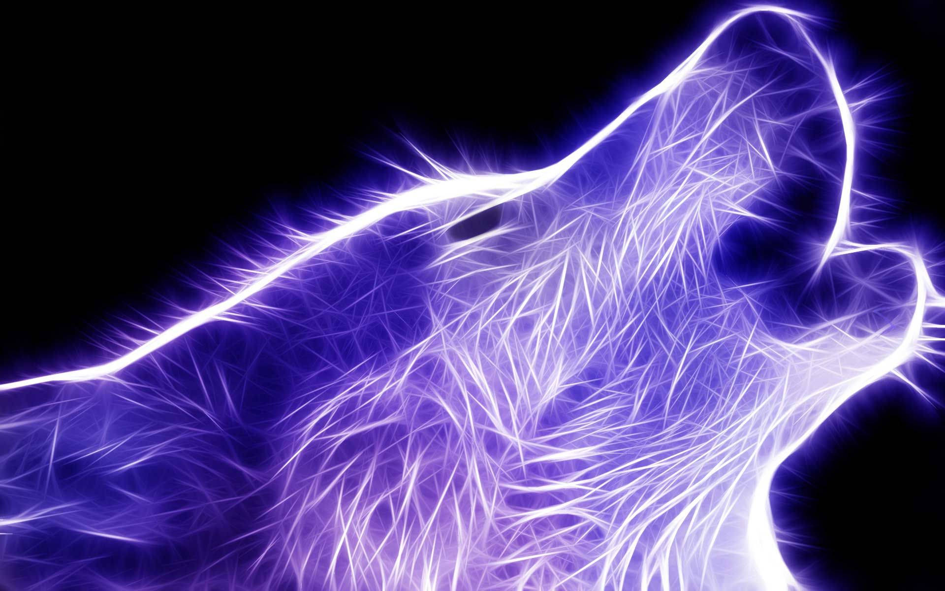 Neon Lilla Galakse Ulv Wallpapers