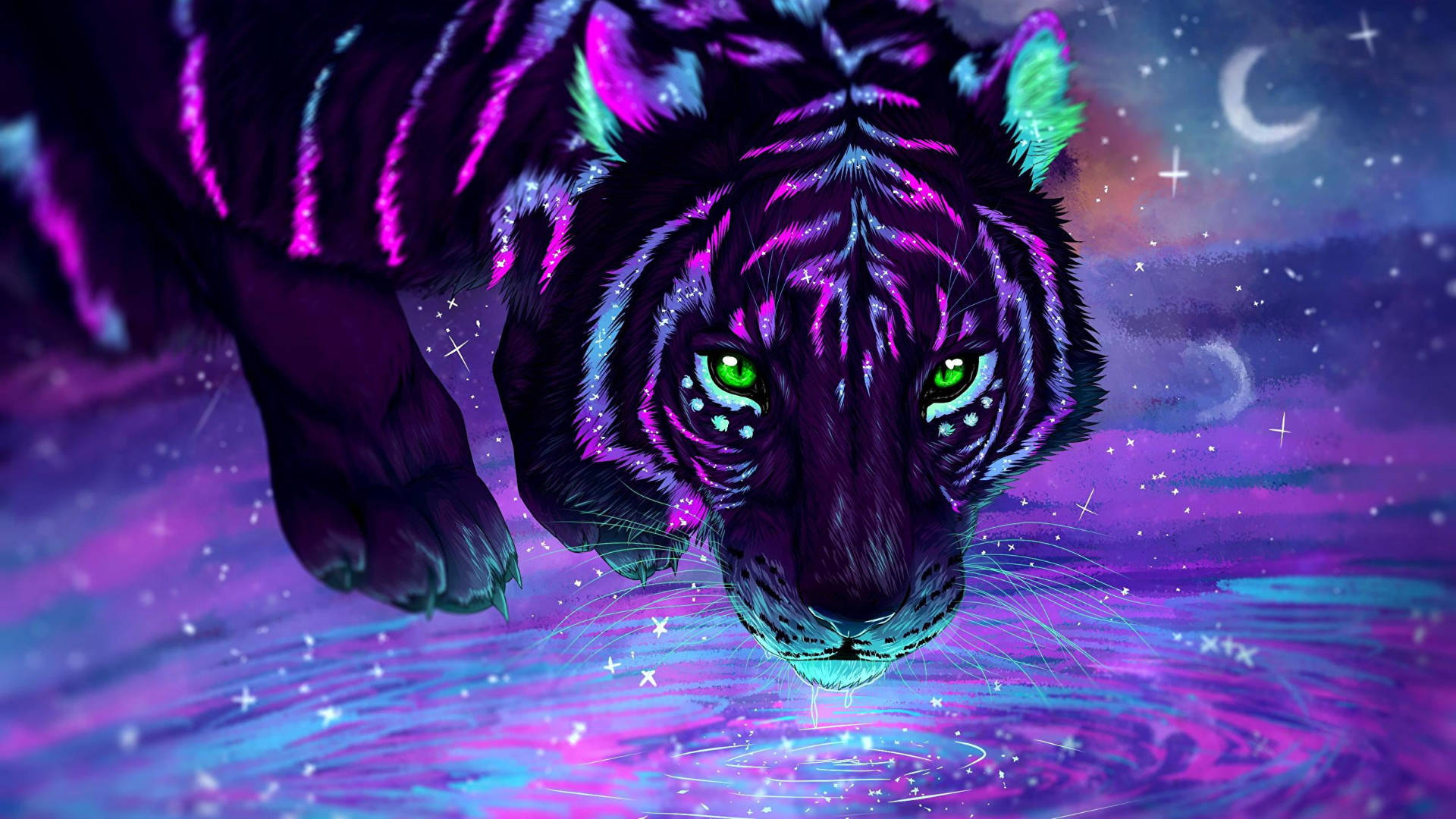 Neon Lilla Harimau Wallpapers