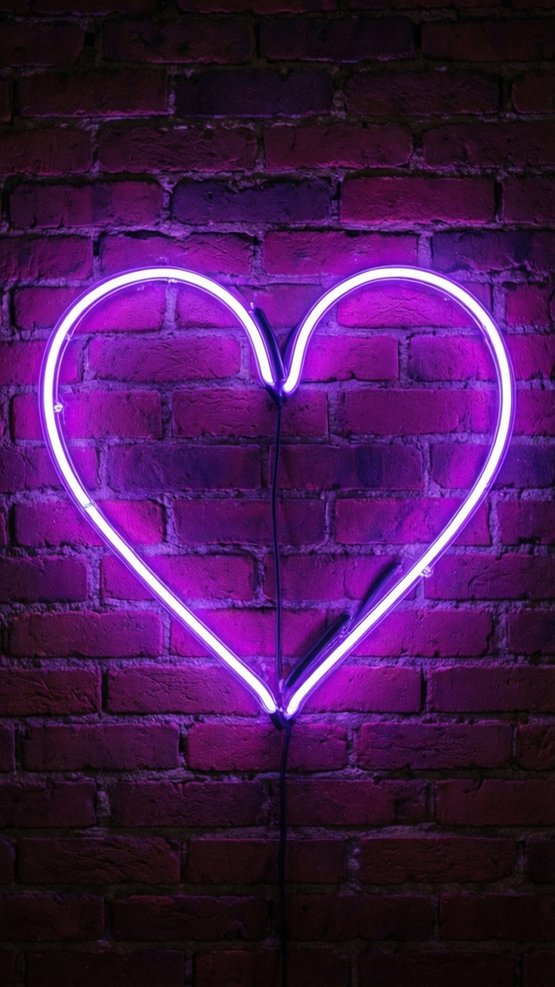 Neon lilla hjerte Wallpapers