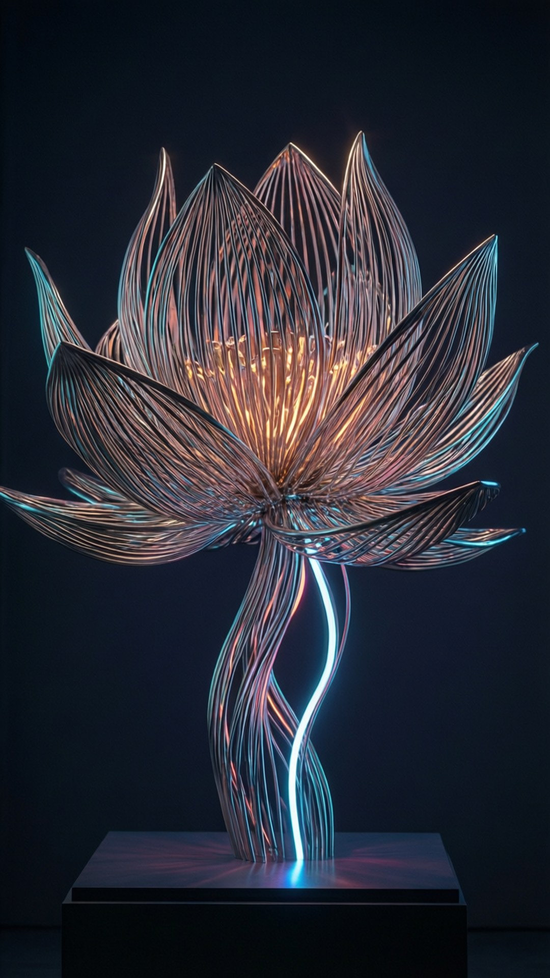 Neon Lotus Skulptur Wallpapers