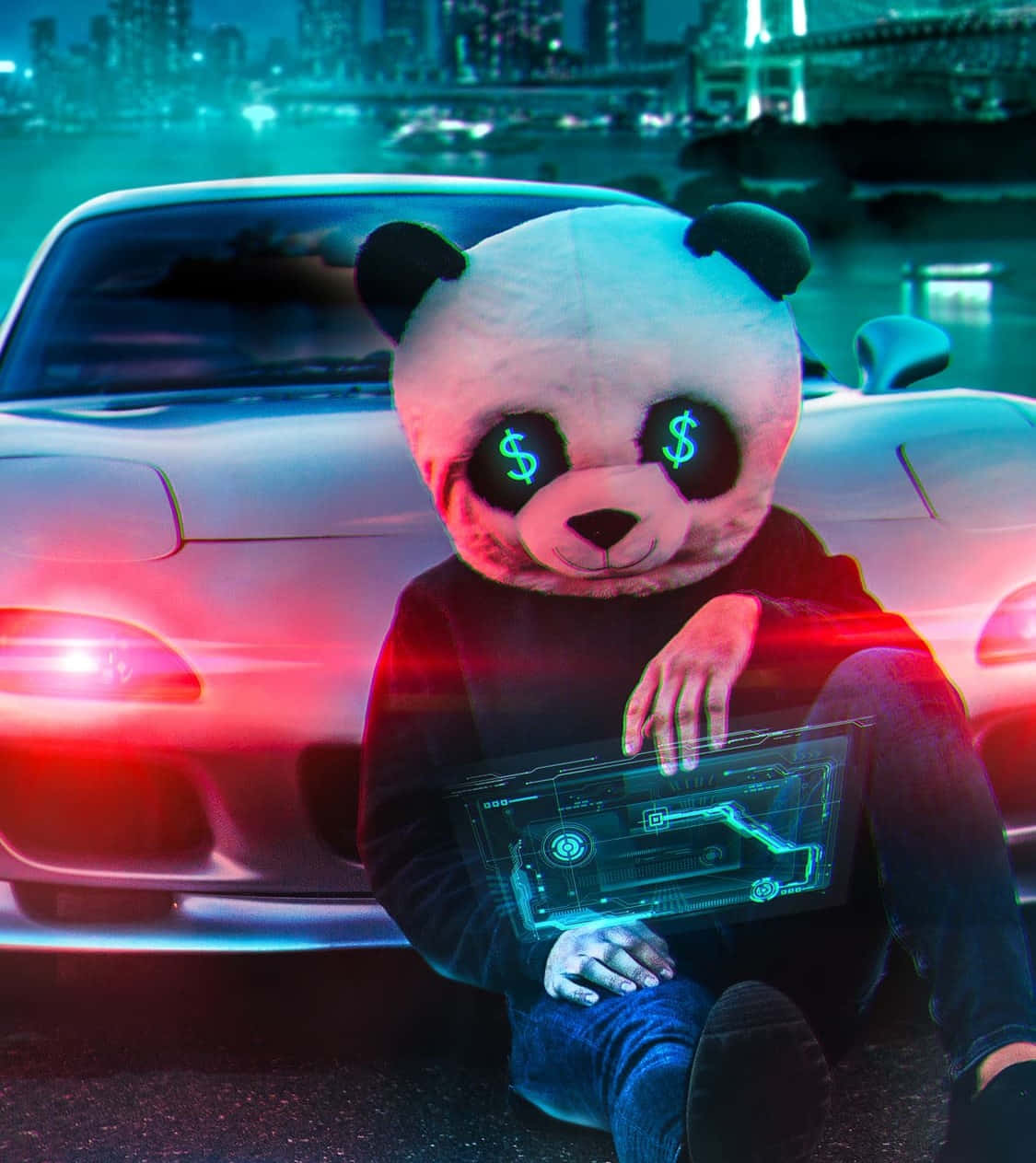 Neon Panda Dollar Bedste Profilbillede Wallpapers