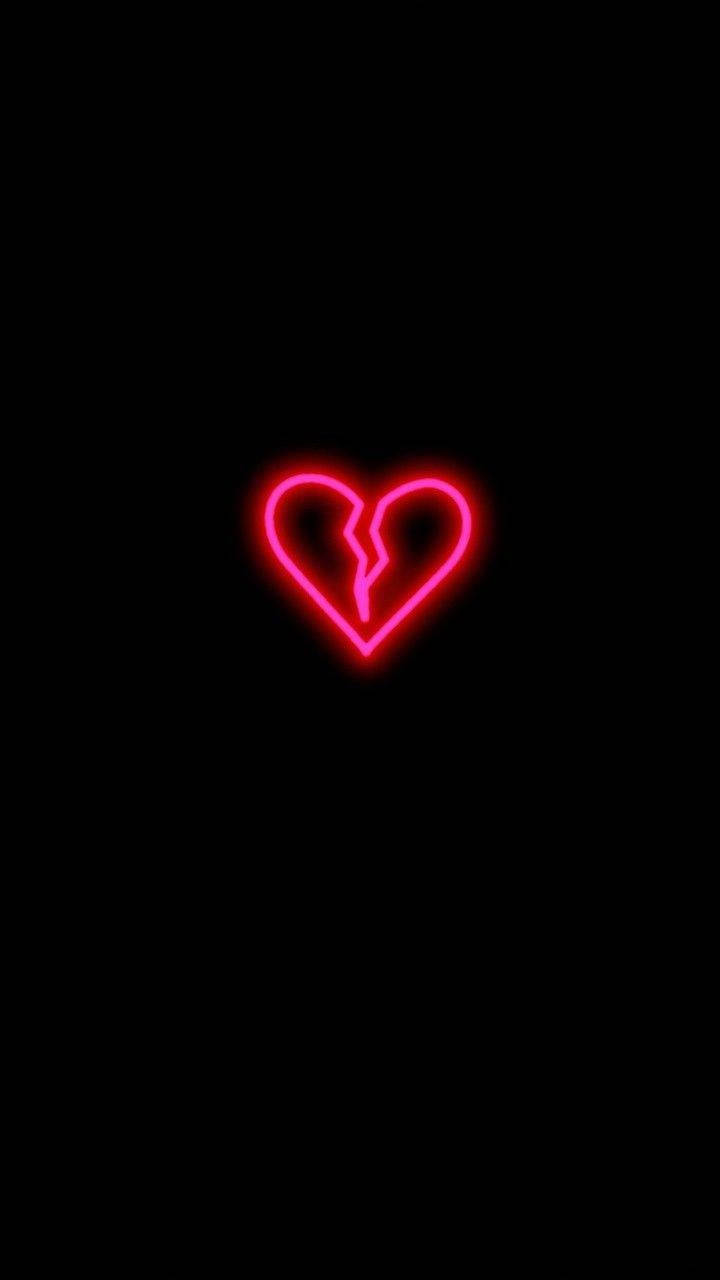 Neon pinkt knust hjerte iPhone Wallpapers