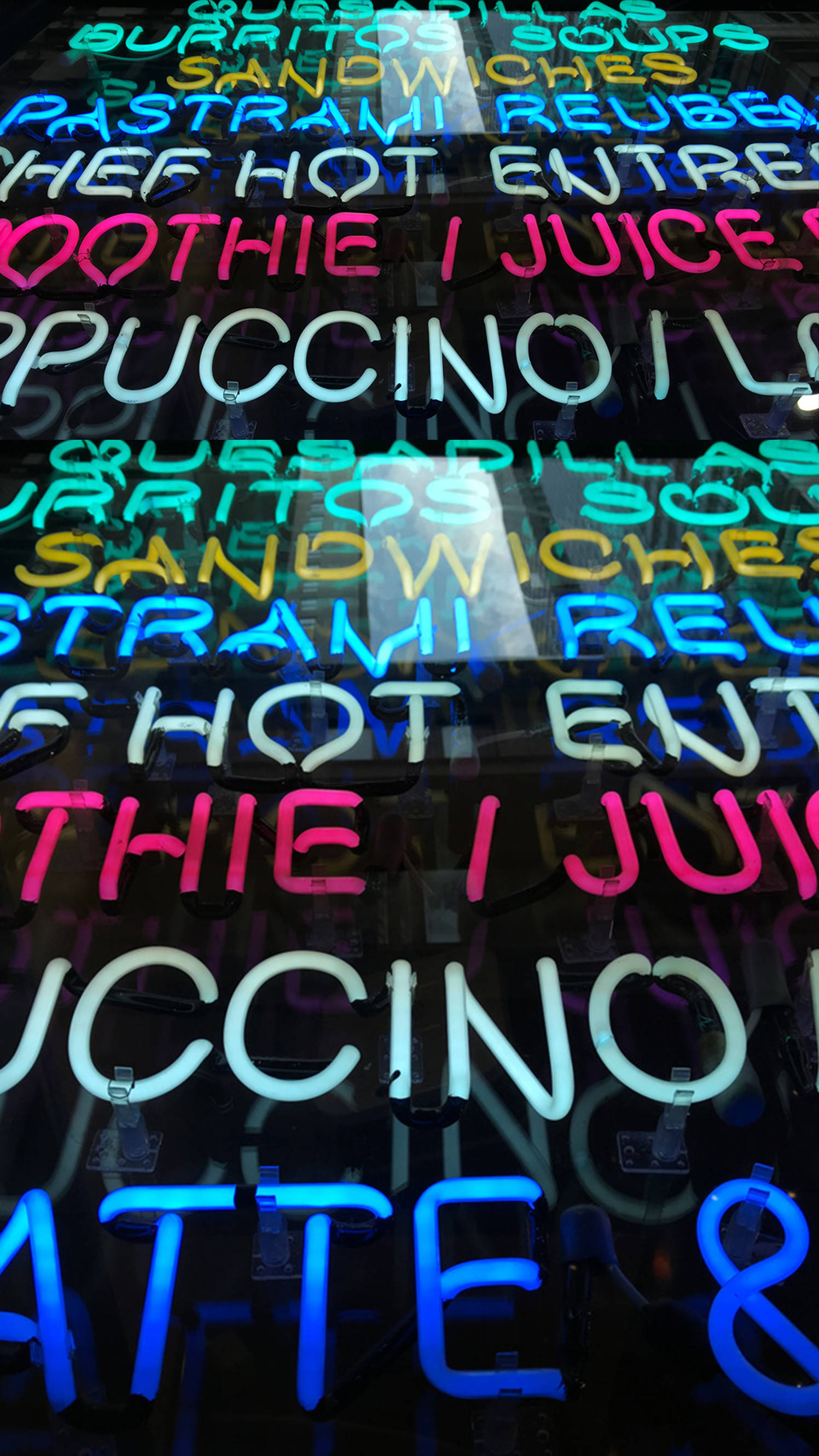 Neon Restaurant Menu iPhone Wallpapers