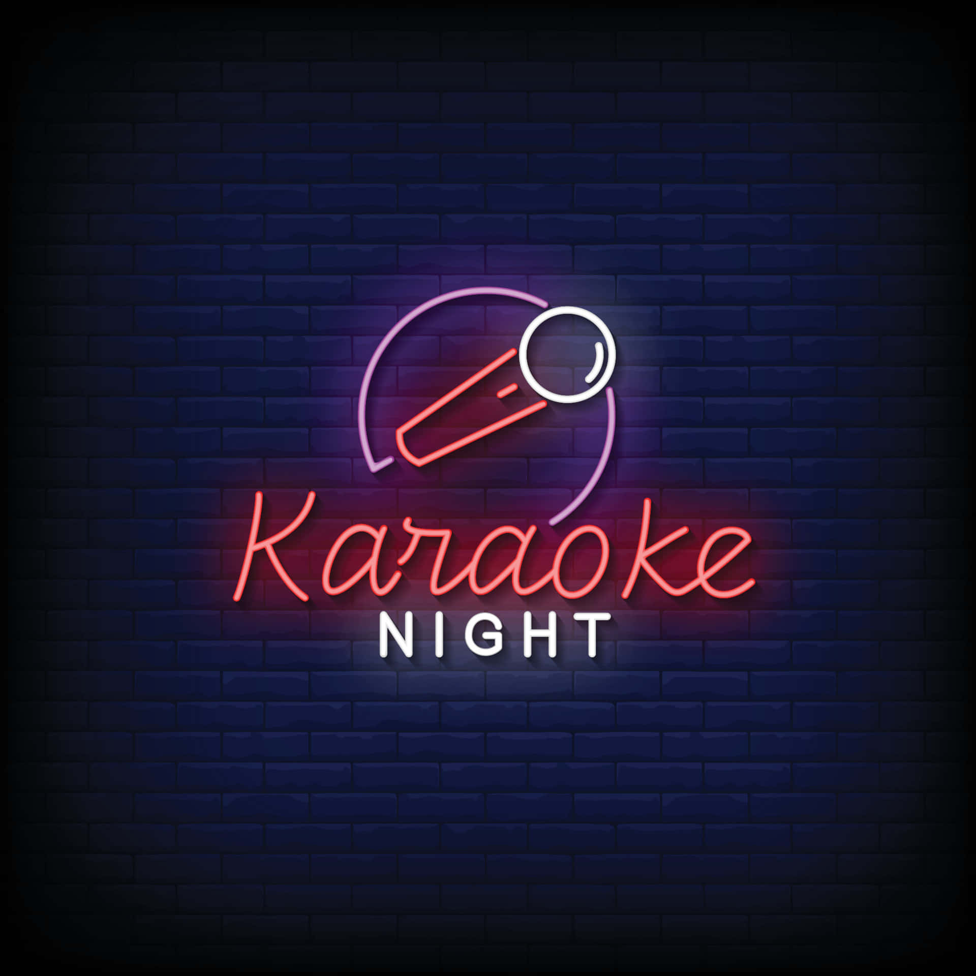 Neon skilt karaoke nat baggrund Wallpapers