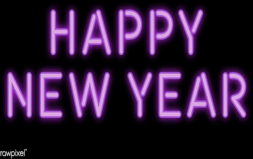 Neon Skilt med Godt Nytår Wallpapers