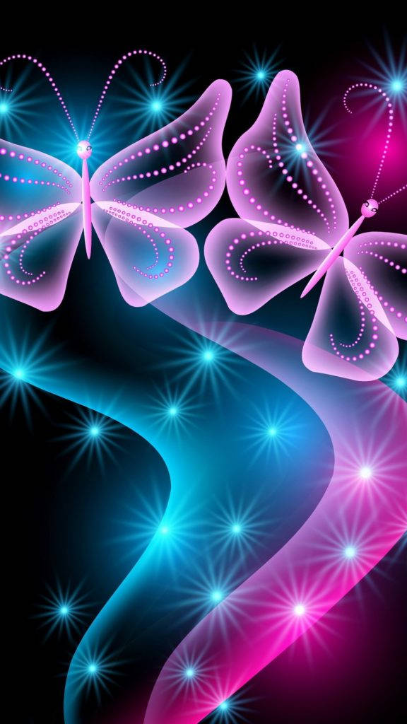 Neon Sommerfugl iPhone Wallpapers