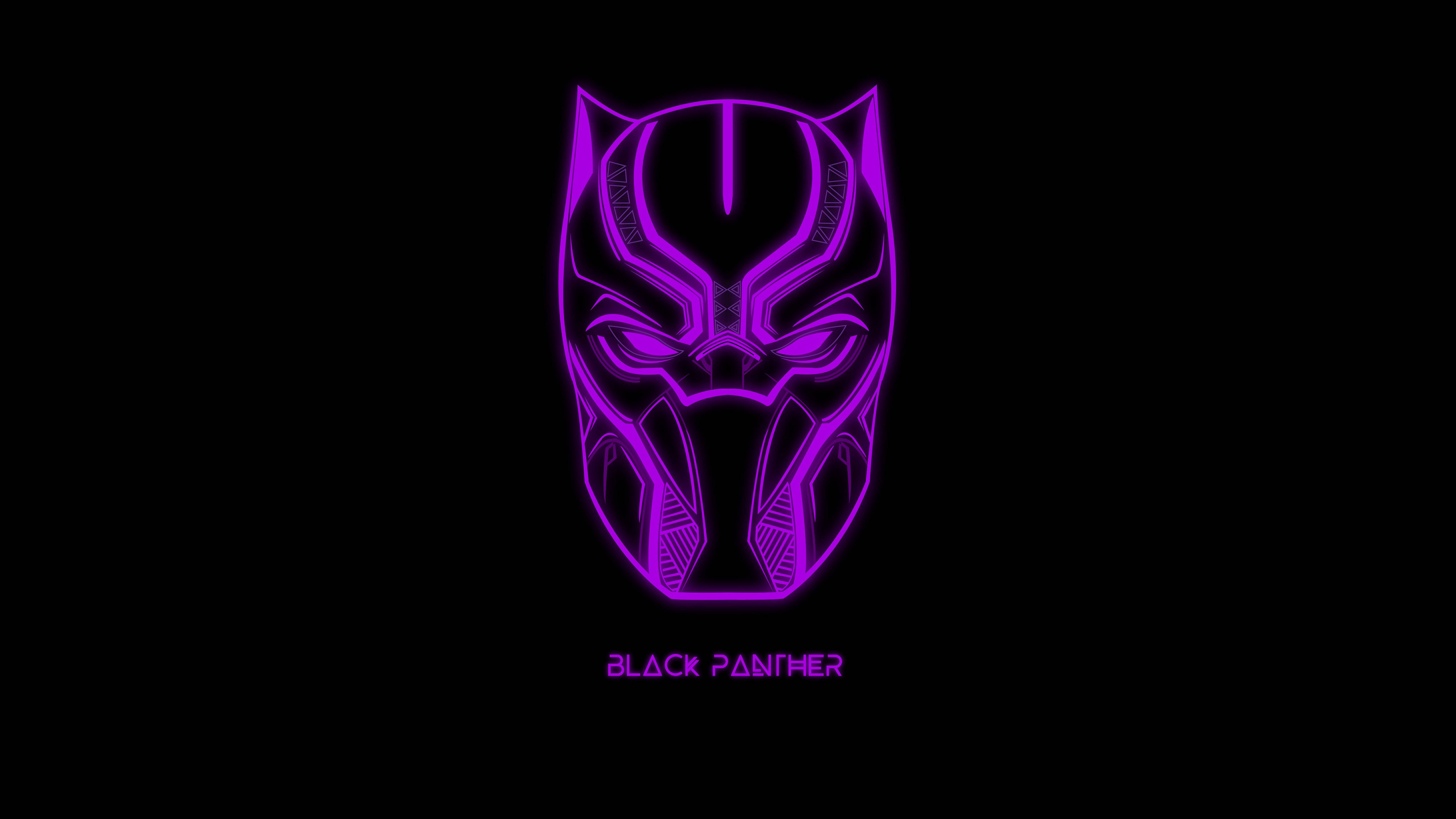 Neon Sort Panter 4K Ultra HD Mørk Wallpapers