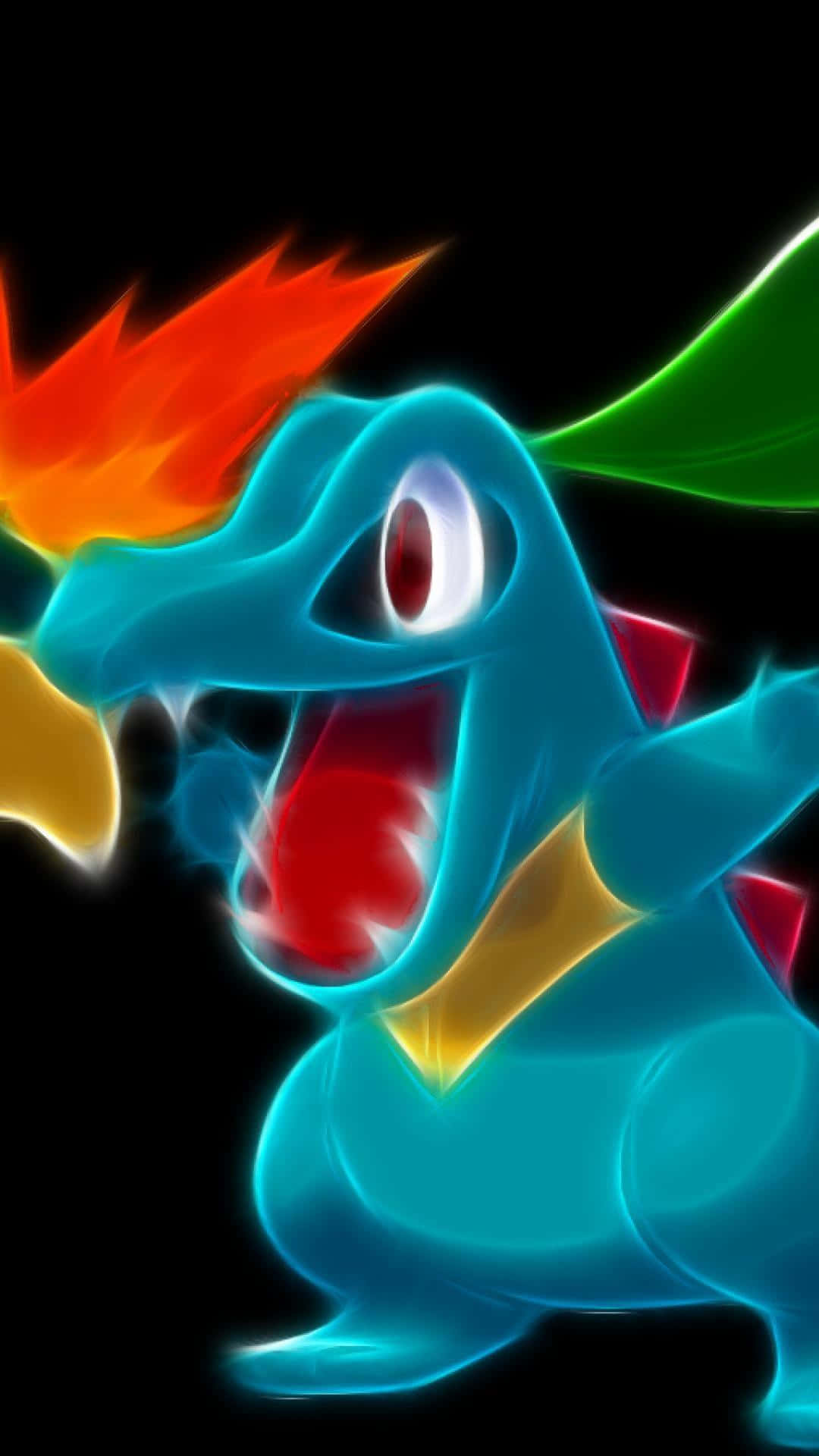 Neon Totodile Grafik Wallpapers