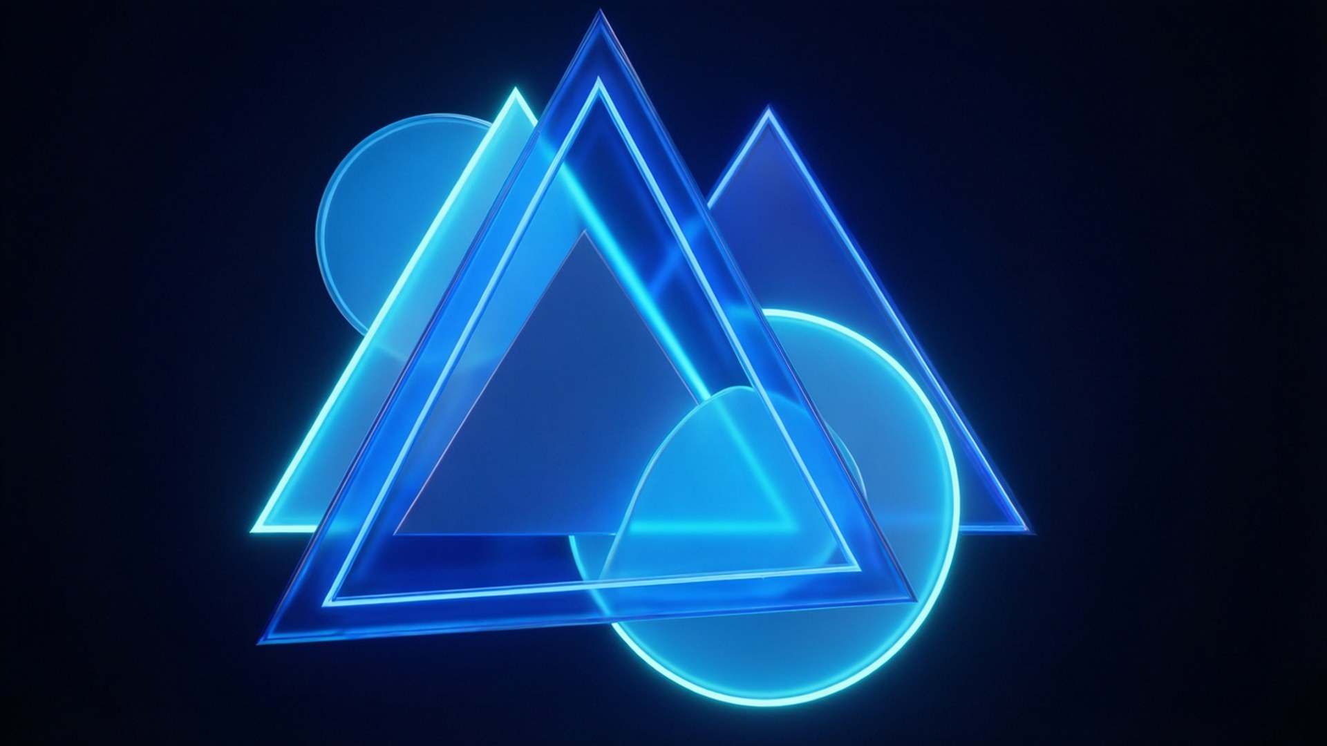 Neonblå Geometri Wallpapers
