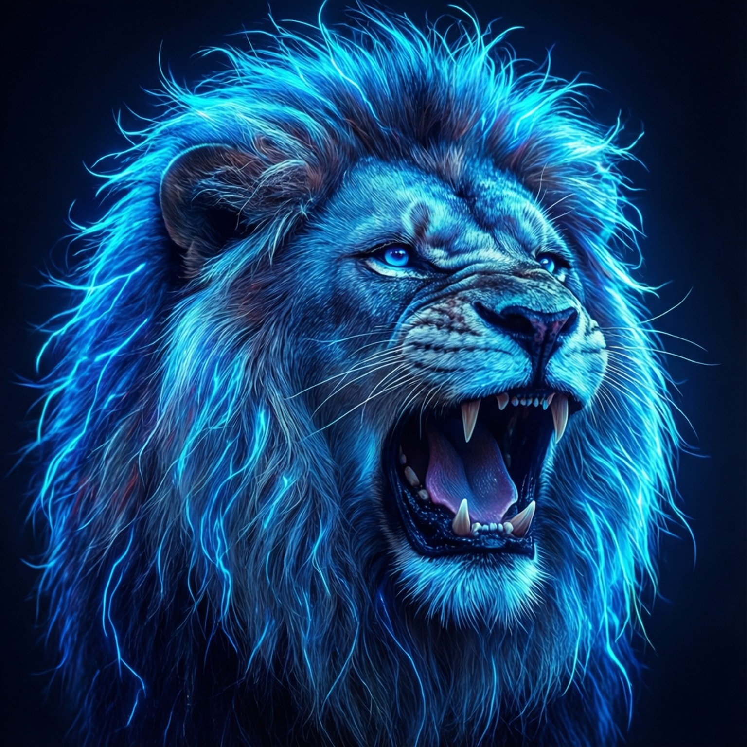 Neonblå løve Wallpapers