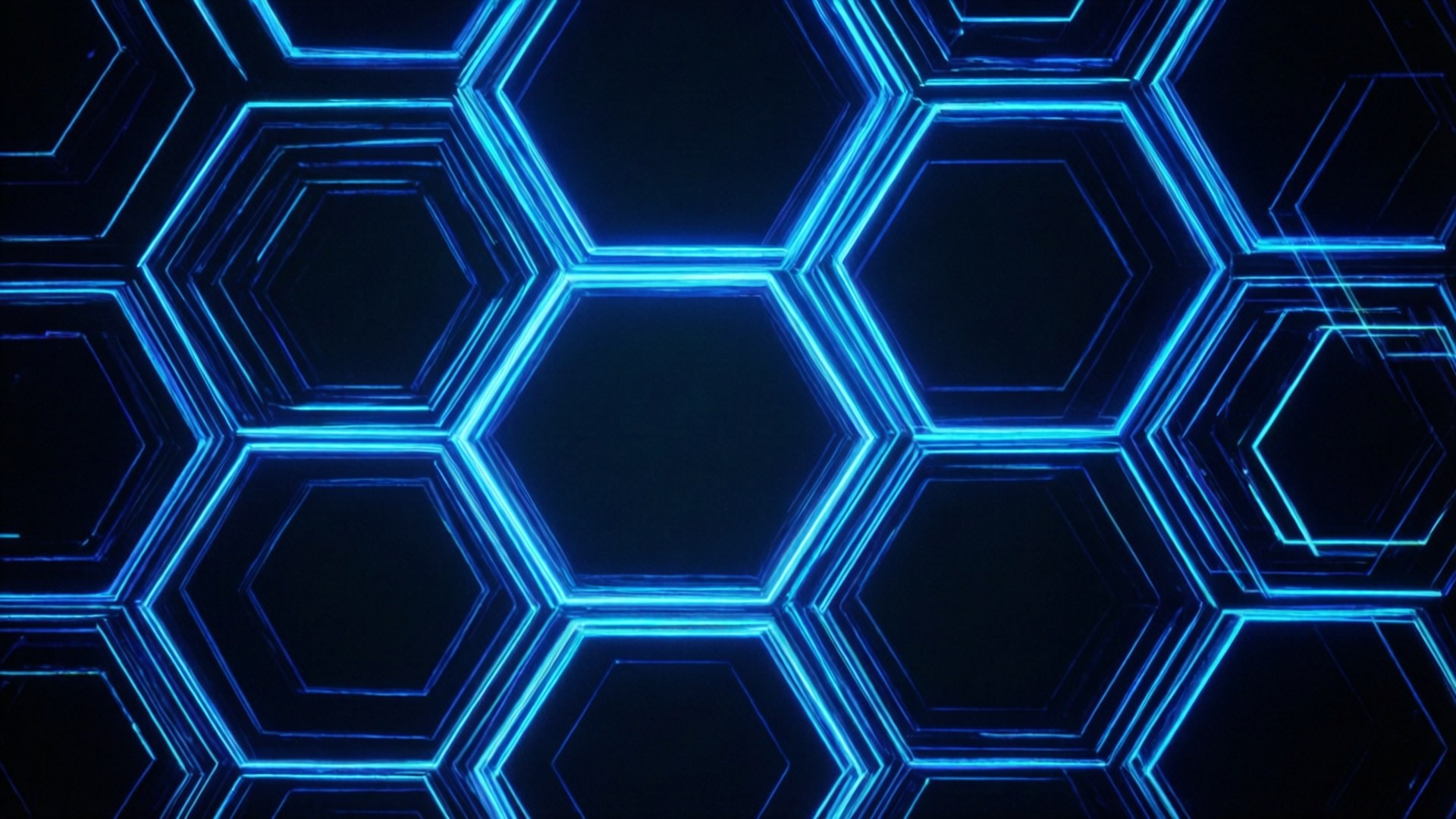 Neonblå sekskanter Wallpapers