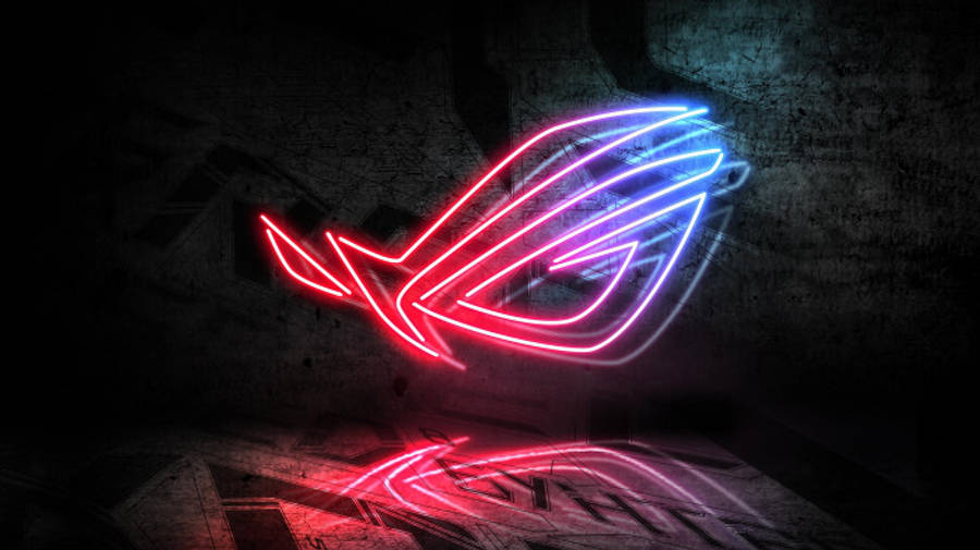 Neonblåt og rødt ASUS ROG-logo Wallpapers