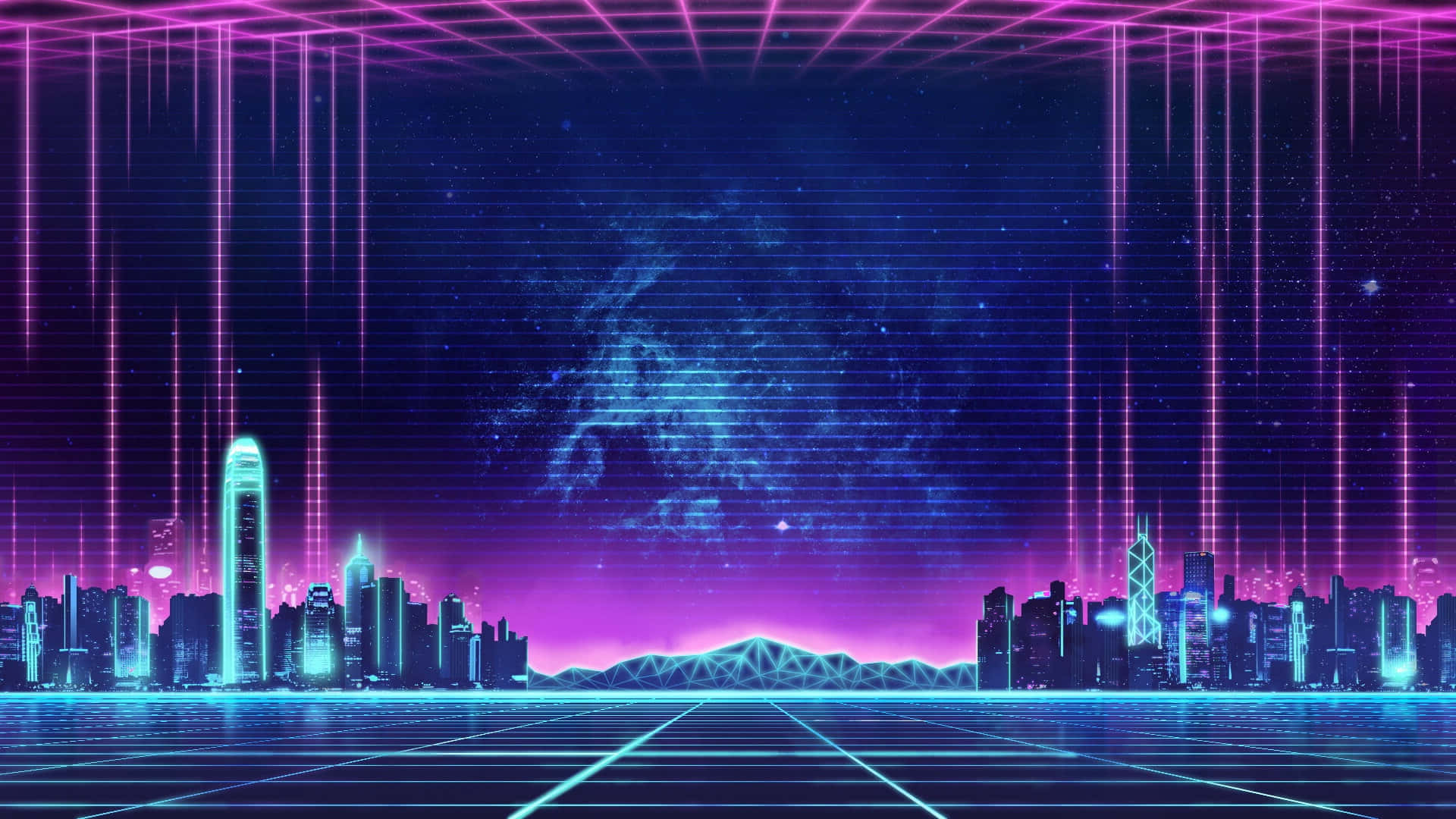Neonby Grid Baggrund Wallpapers