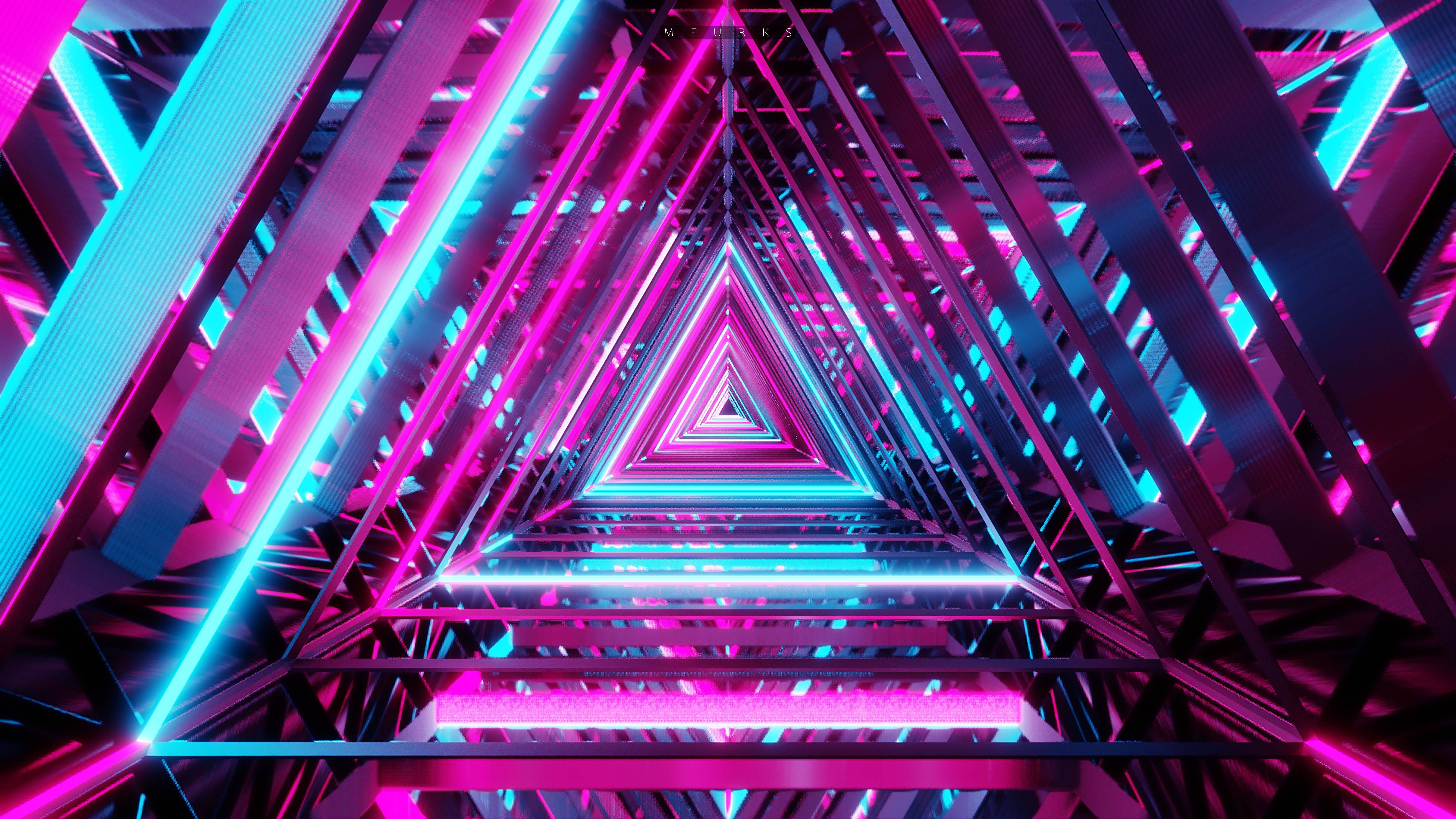Neonlilla æstetiske trekantede rammer Wallpapers