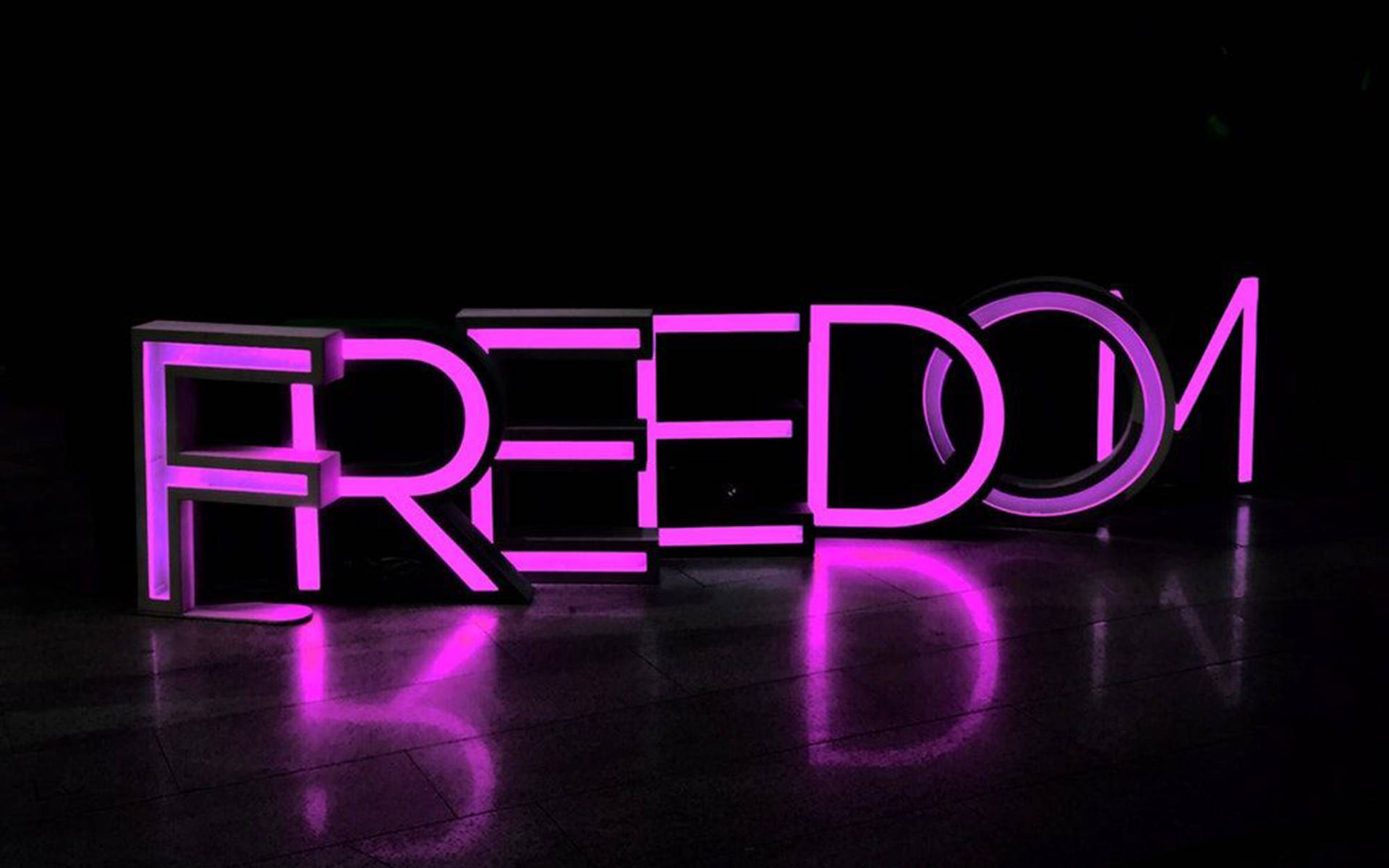 Neonlilla æstetisk frihed Wallpapers