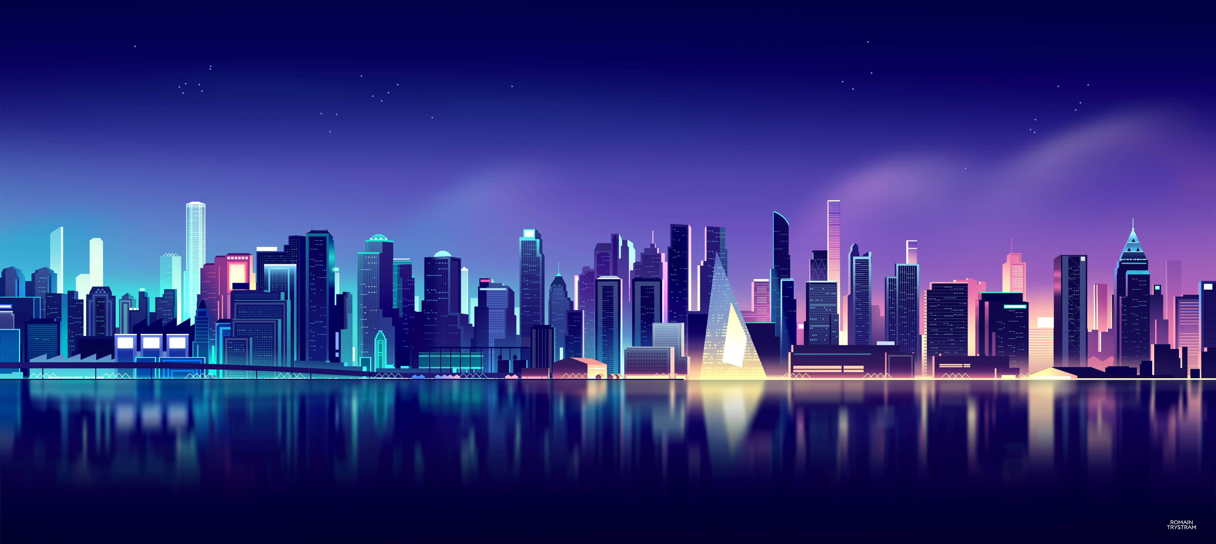 Neonlilla æstetisk fjern by Wallpapers