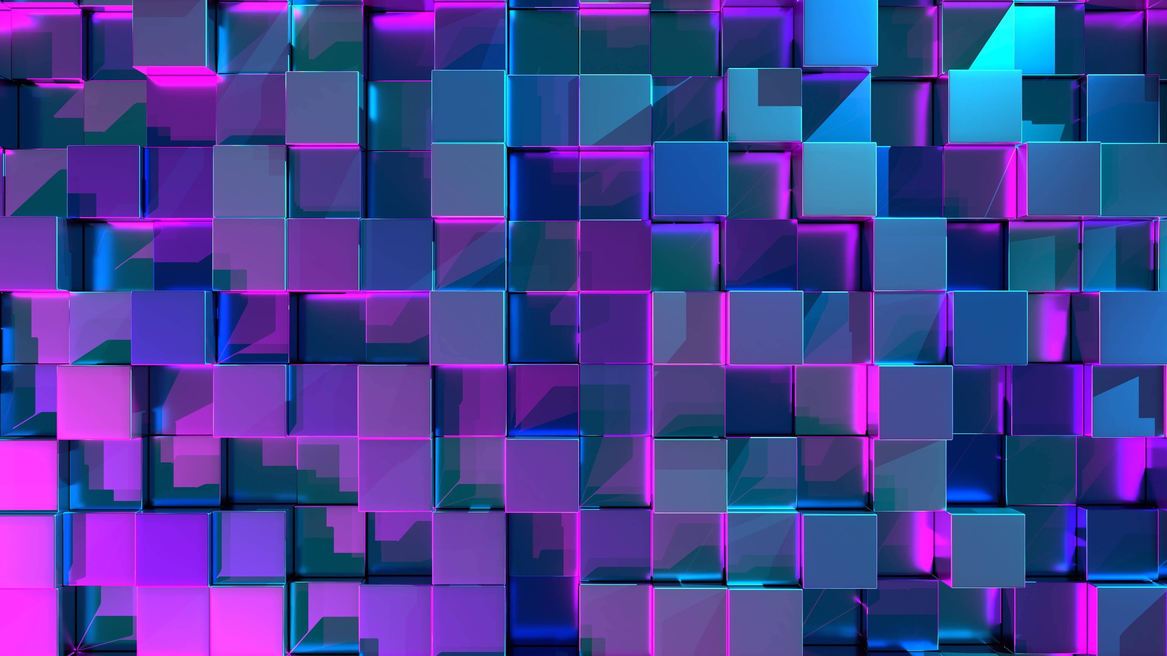 Neonlilla æstetiske 3D-terninger Wallpapers