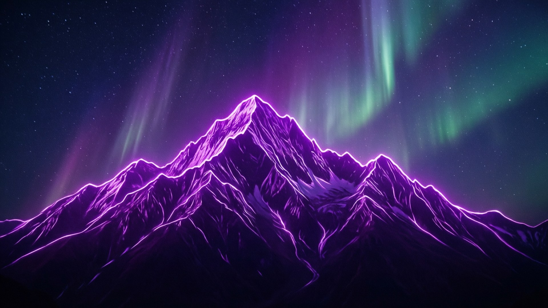 Neonlilla bjerge Wallpapers
