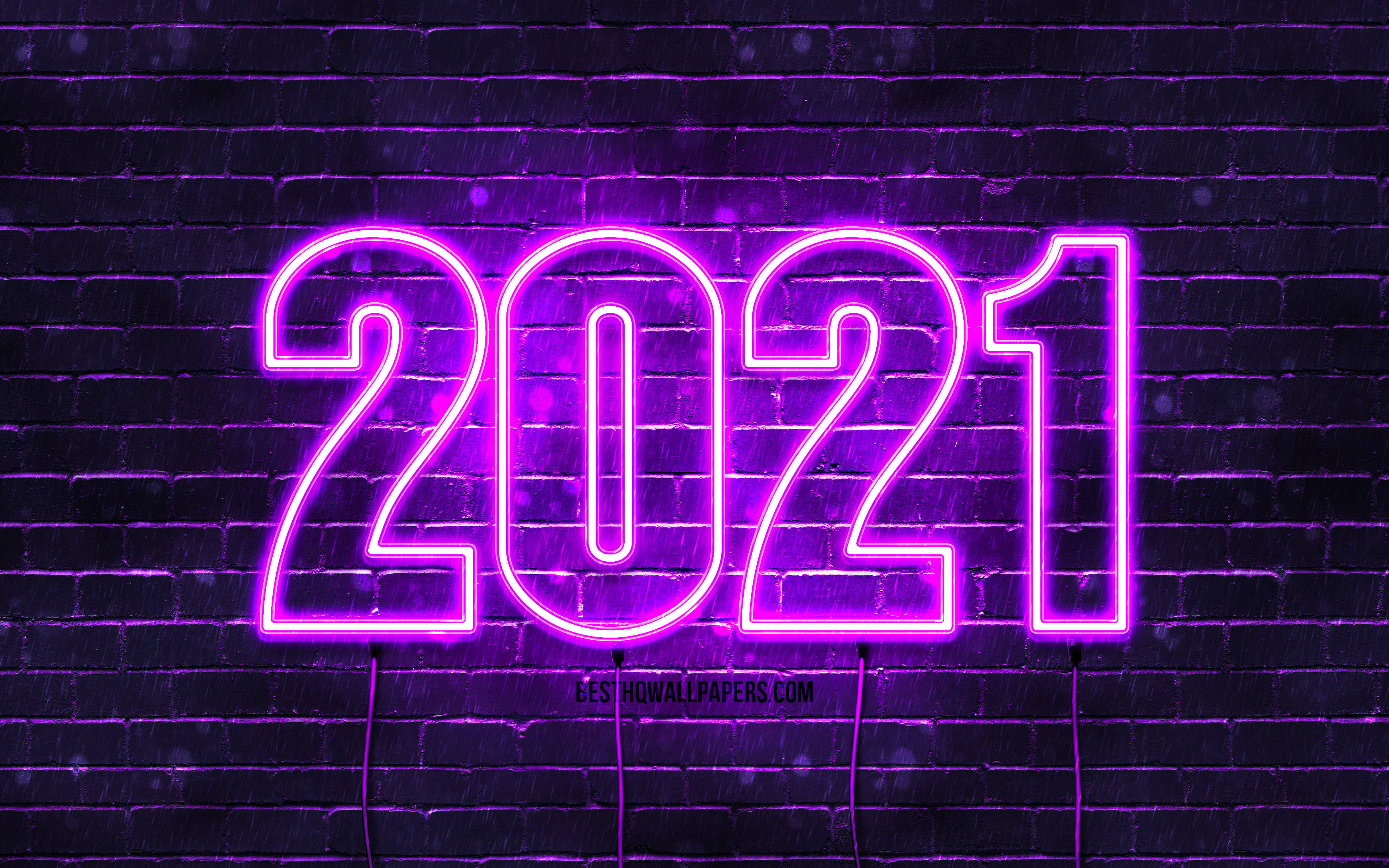 Neonlilla Godt Nytår 2021 Hilsen Wallpapers