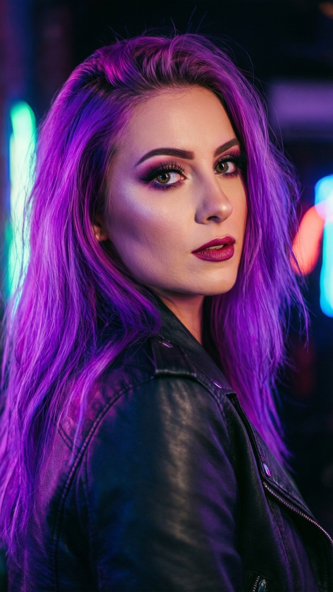 Neonlilla portræt Wallpapers