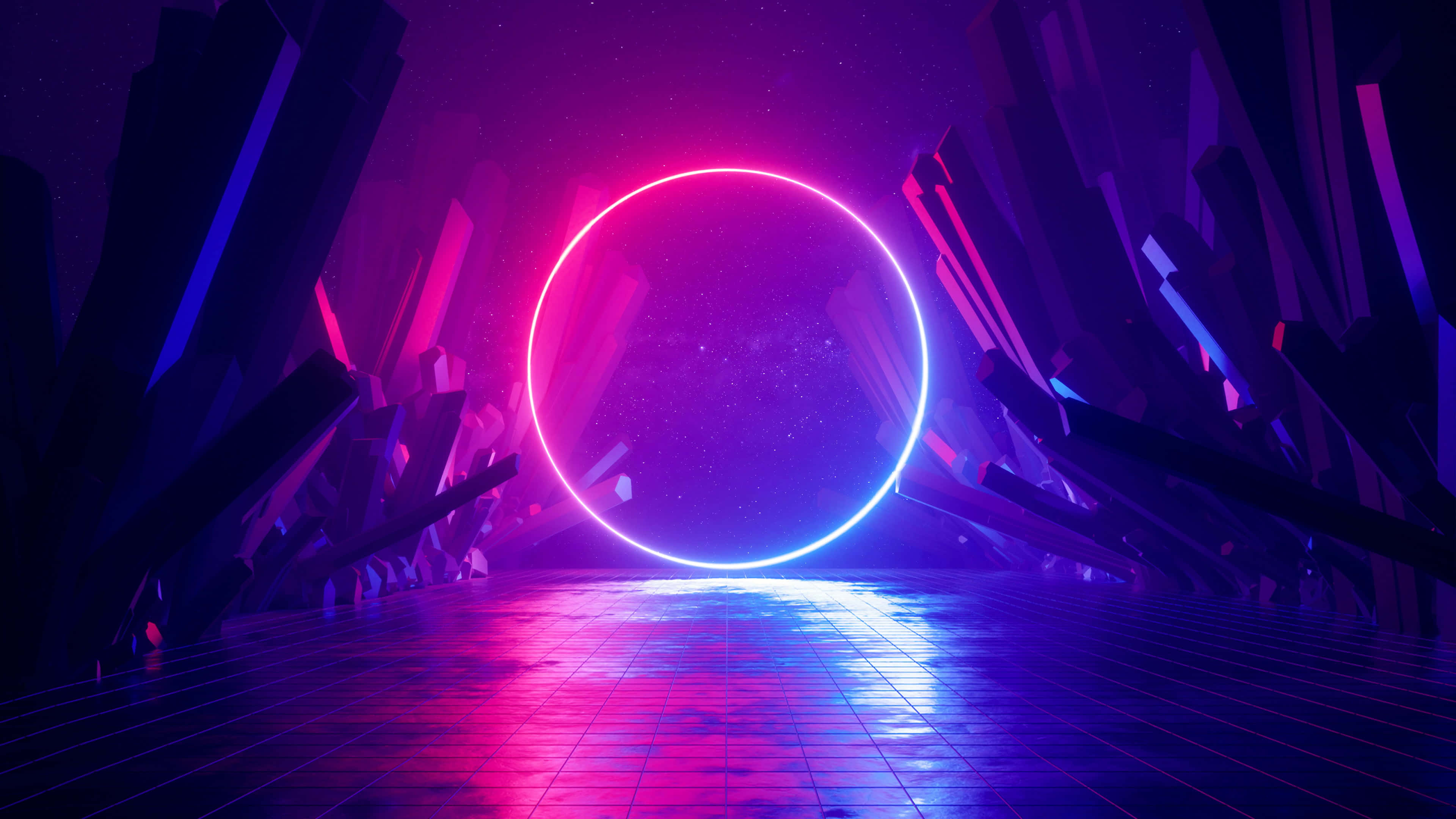 neonlys i den mørke tunnel Wallpapers