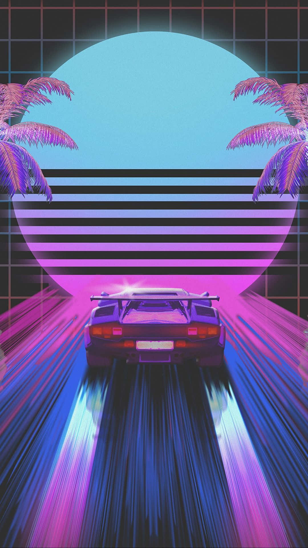 Neonlys oplyser nathimlen i dette livlige bybillede. Wallpapers