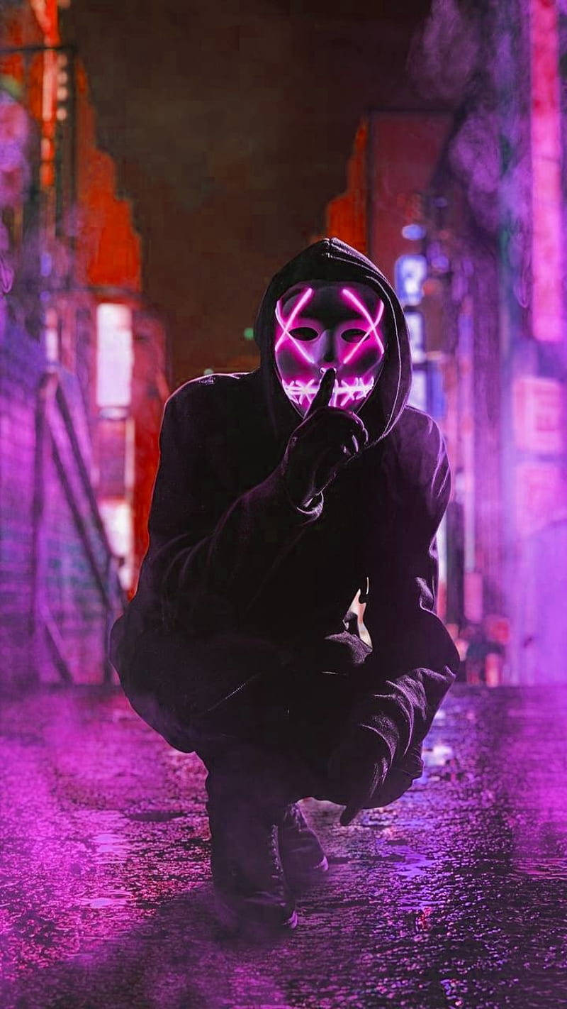 Neonmaske Mand Telefon Wallpapers