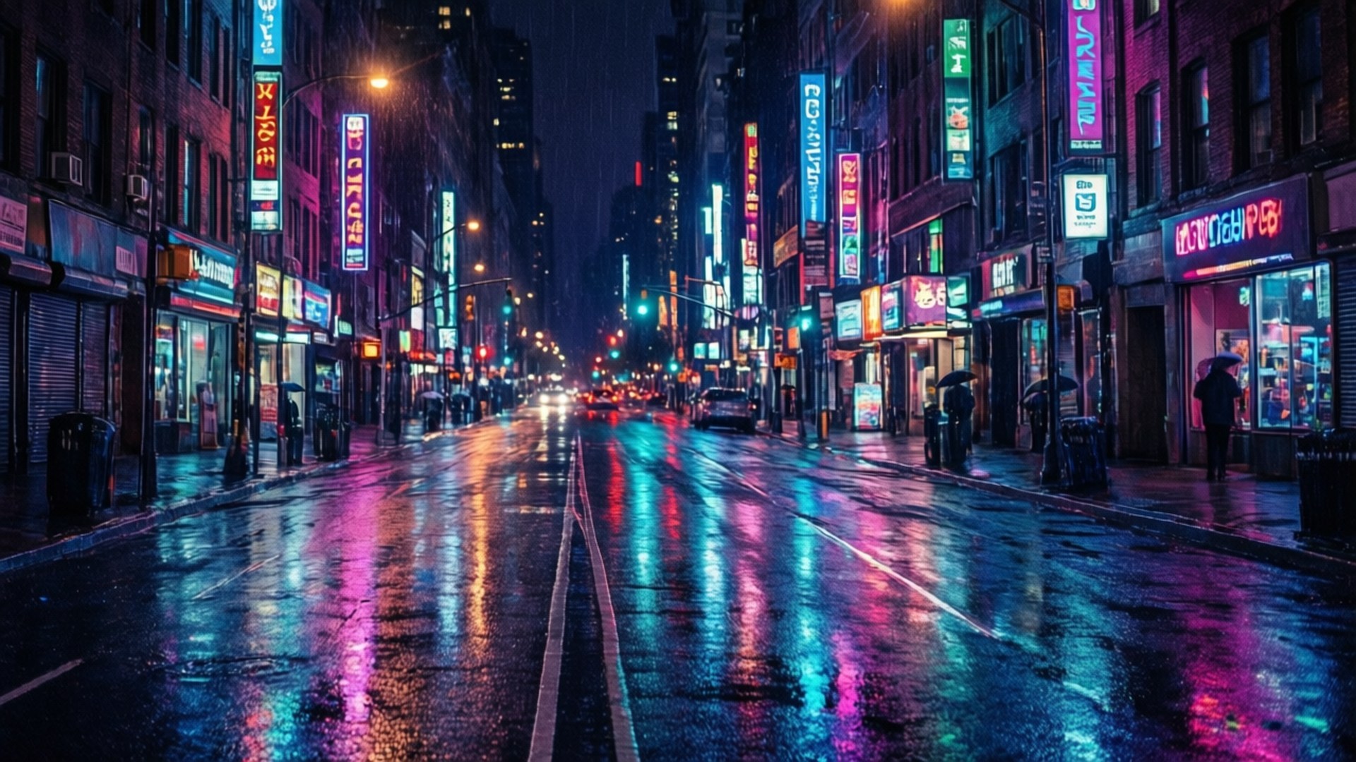 Neonregn By Nat Wallpapers